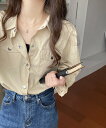 【SALE/64%OFF】emi+ レディース ボリュームスリーブ カラーシャツ エミプラス トップス シャツ・ブラウス グレー カーキグリーン ホワイト ブラ...