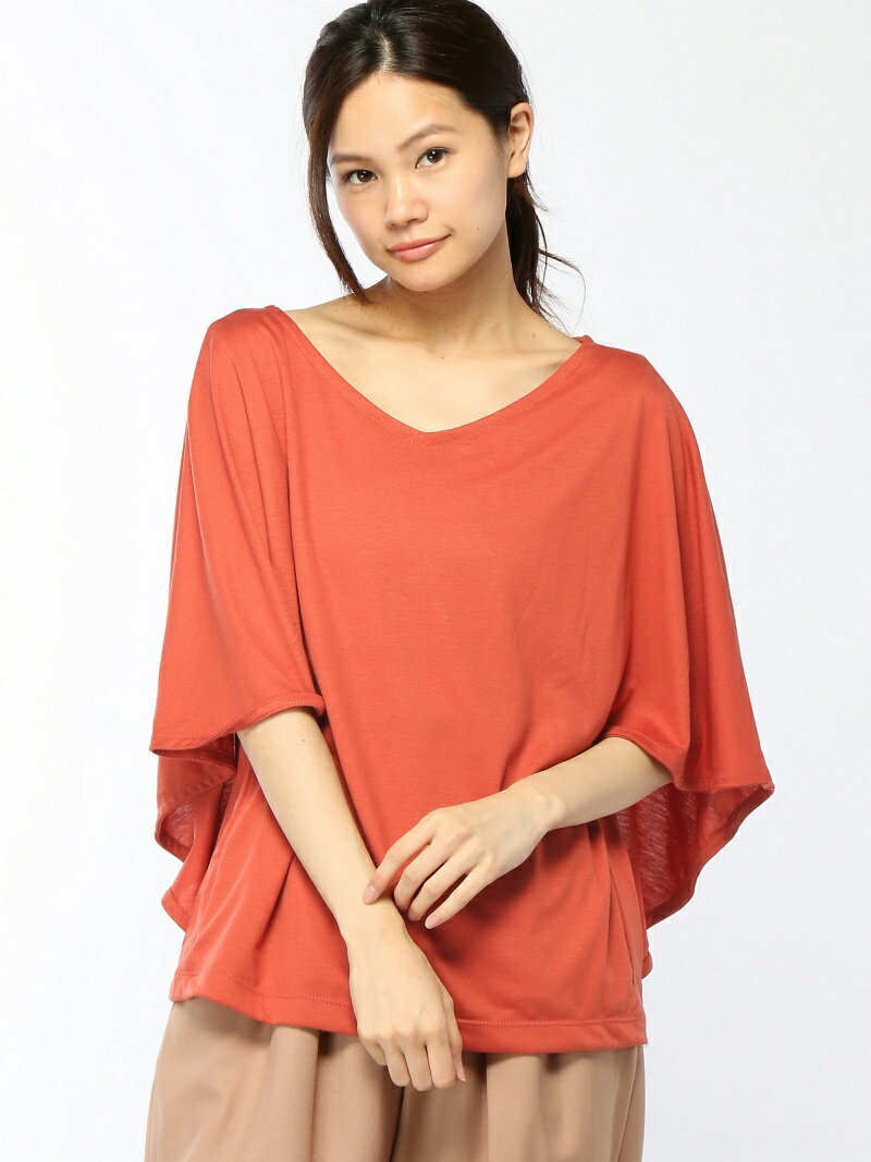 【SALE／50%OFF】GLOBAL WORK (W)CFケープT/SS グローバルワーク トップス その他のトップス オレンジ ホワイト グリーン ブラウン ブラックのサムネイル