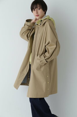 【SALE/50%OFF】human woman コットンボンディングステンカラーコート ヒューマン ウーマン ジャケット・アウター その他のジャケット・アウター グレー ベージュ【送料無料】