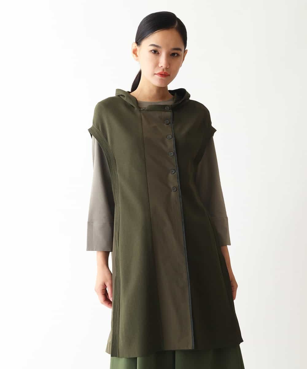 【SALE／30%OFF】HIROKO BIS タフタジョイントニットベスト ヒロコ ビス トップス ベスト・ジレ カーキグリーン ブラック【送料無料】