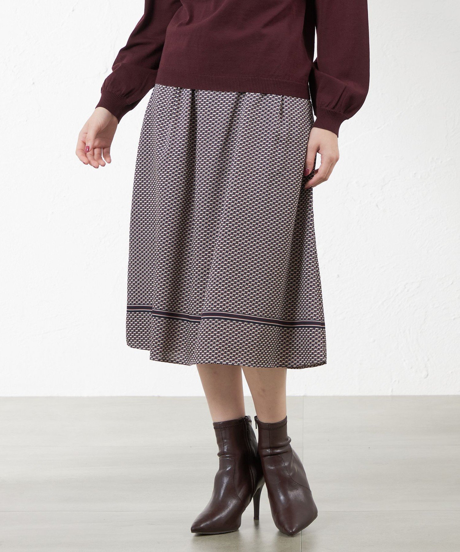 【SALE／60%OFF】AMACA ピッコロプリントスカート アマカ スカート その他のスカート ブラック【送料無料】