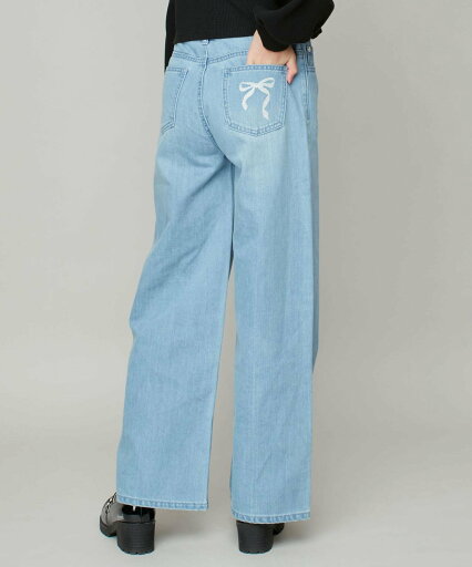 【SALE/30%OFF】JENNI love 【ウエスト調整可】バックリボンプリントロングデニム ジェニィオンラインショップ パンツ ジーンズ・デニムパンツ ブルー 【SALE/30%OFF】JENNI love 【ウエスト調整可】バックリボンプリントロングデニム ジェニィオンラインショップ パンツ ジーンズ・デニムパンツ ブルー