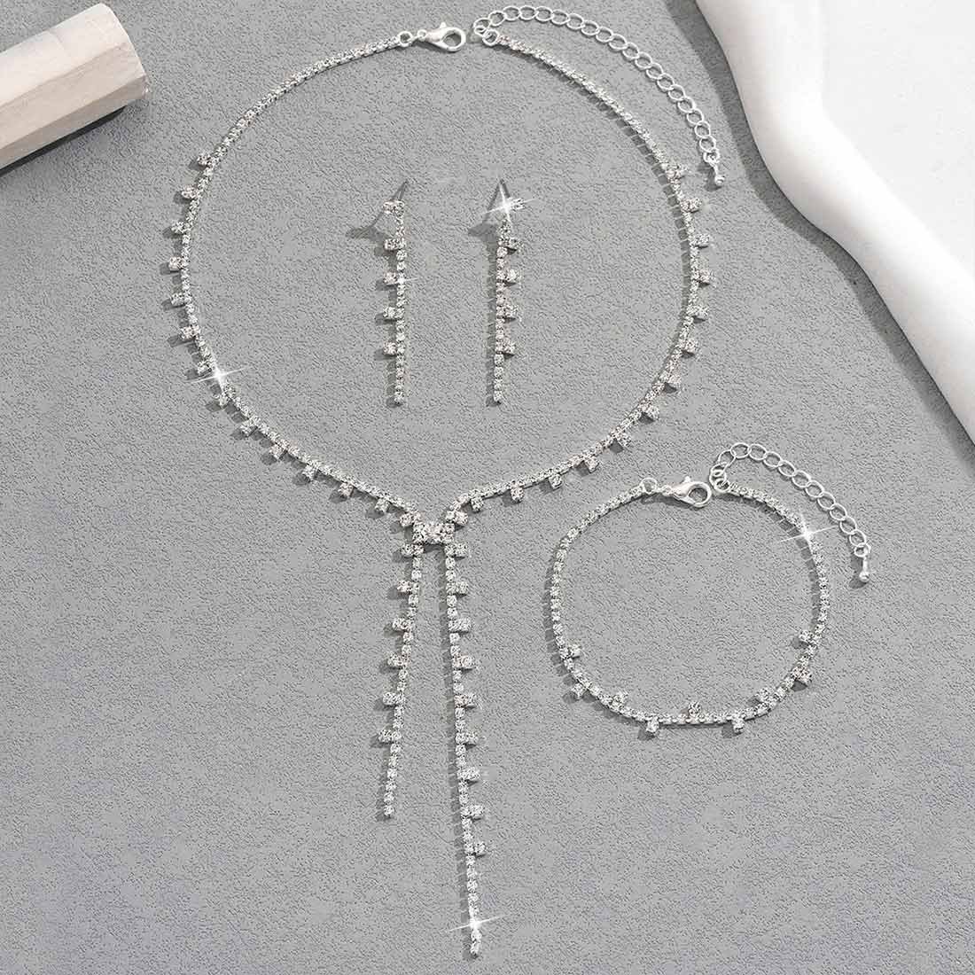 【SALE／45%OFF】Forcement 【3点セット】ネックレス&ブレスレット&ピアス メゾンドラティール アクセサリー・腕時計 ネックレス シルバー