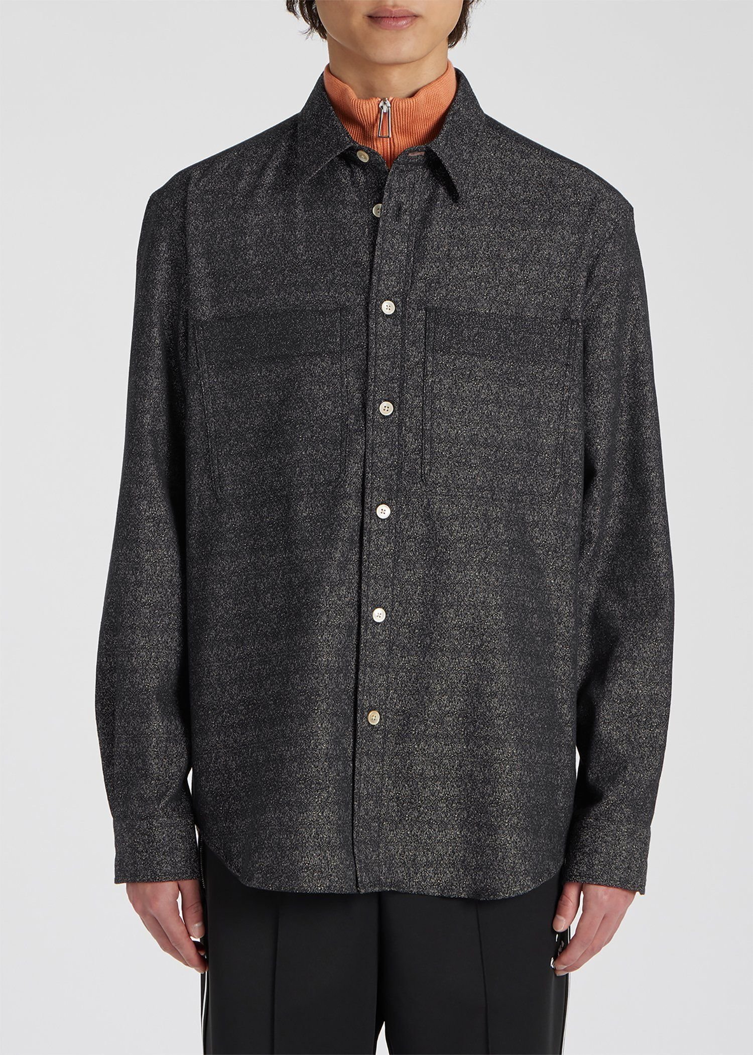 【SALE／30%OFF】PS Paul Smith ミックステクスチャー カジュアルシャツ ポール・スミス トップス シャツ・ブラウス ブラック【送料無料】