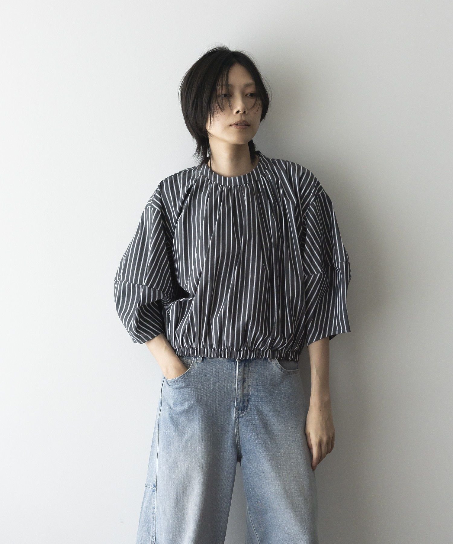 【SALE／50%OFF】GARAGE OF GOOD CLOTHING ストライプタックプルオーバーB ガレージ オブ グッド クロージング トップス シャツ・ブラウス グレー【送料無料】