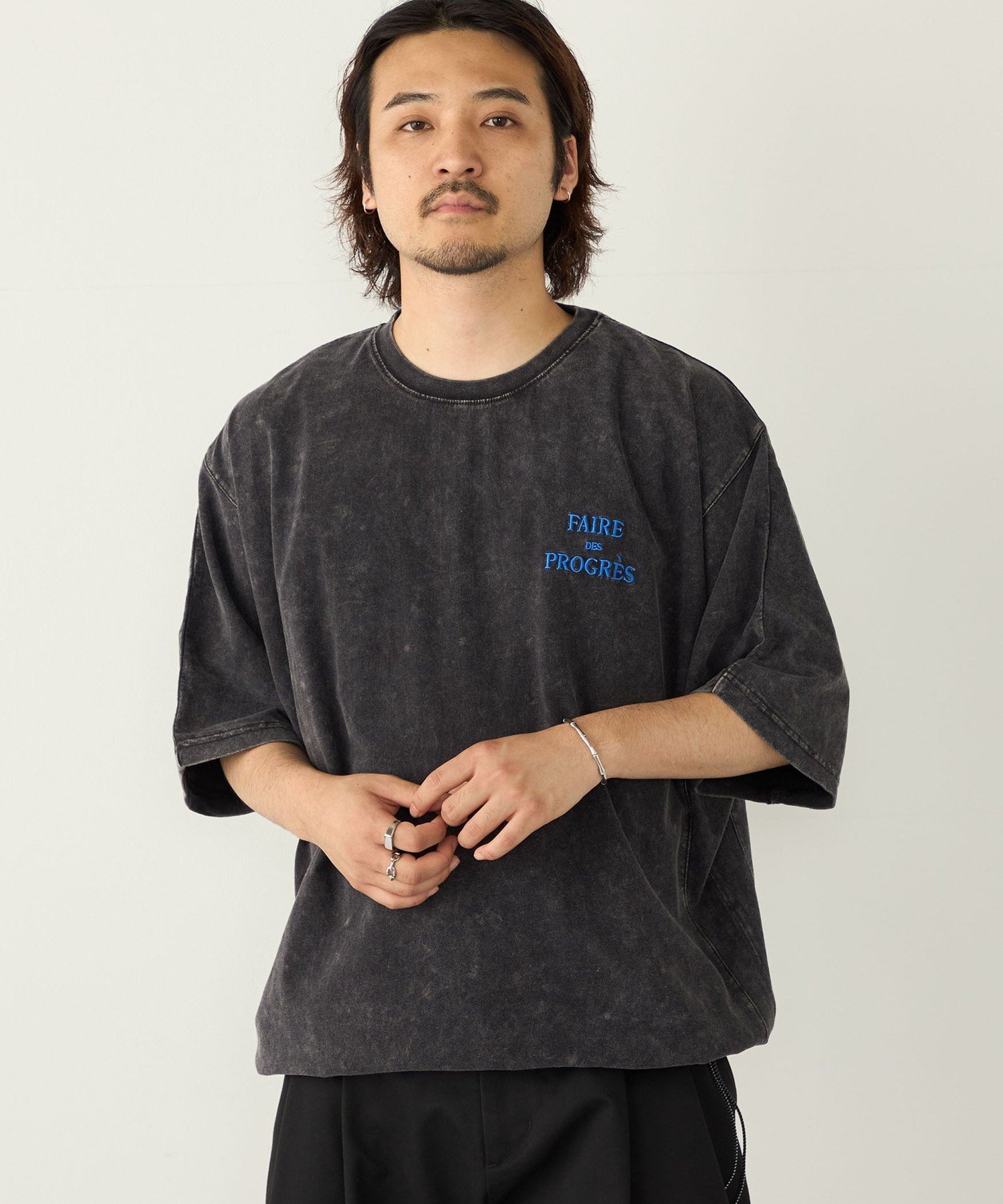 SHIPS Colors:ドルマンスリーブ ビッグ Tシャツ シップス トップス カットソー・Tシャツ ホワイト ブラック