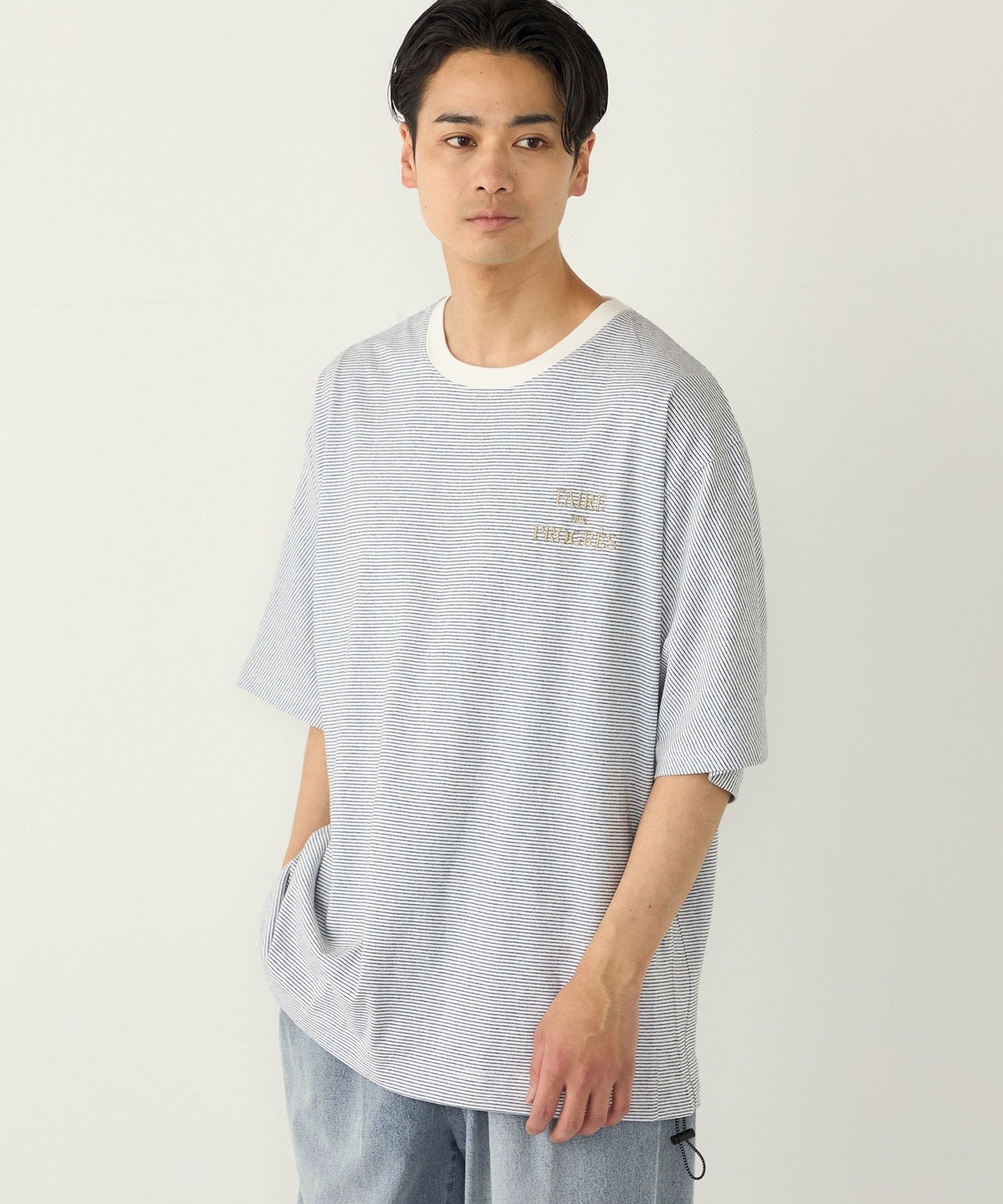 SHIPS Colors:ドルマンスリーブ ビッグ Tシャツ シップス トップス カットソー・Tシャツ ホワイト ブラック