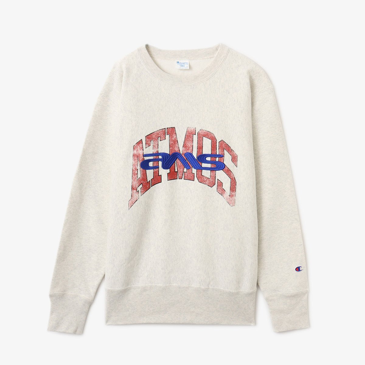 atmos Champion x atmos REVERSE WEAVE Crew Neck Sweatshirt OATMEAL アトモス トップス スウェット・トレーナー ホワイト【送料無料】