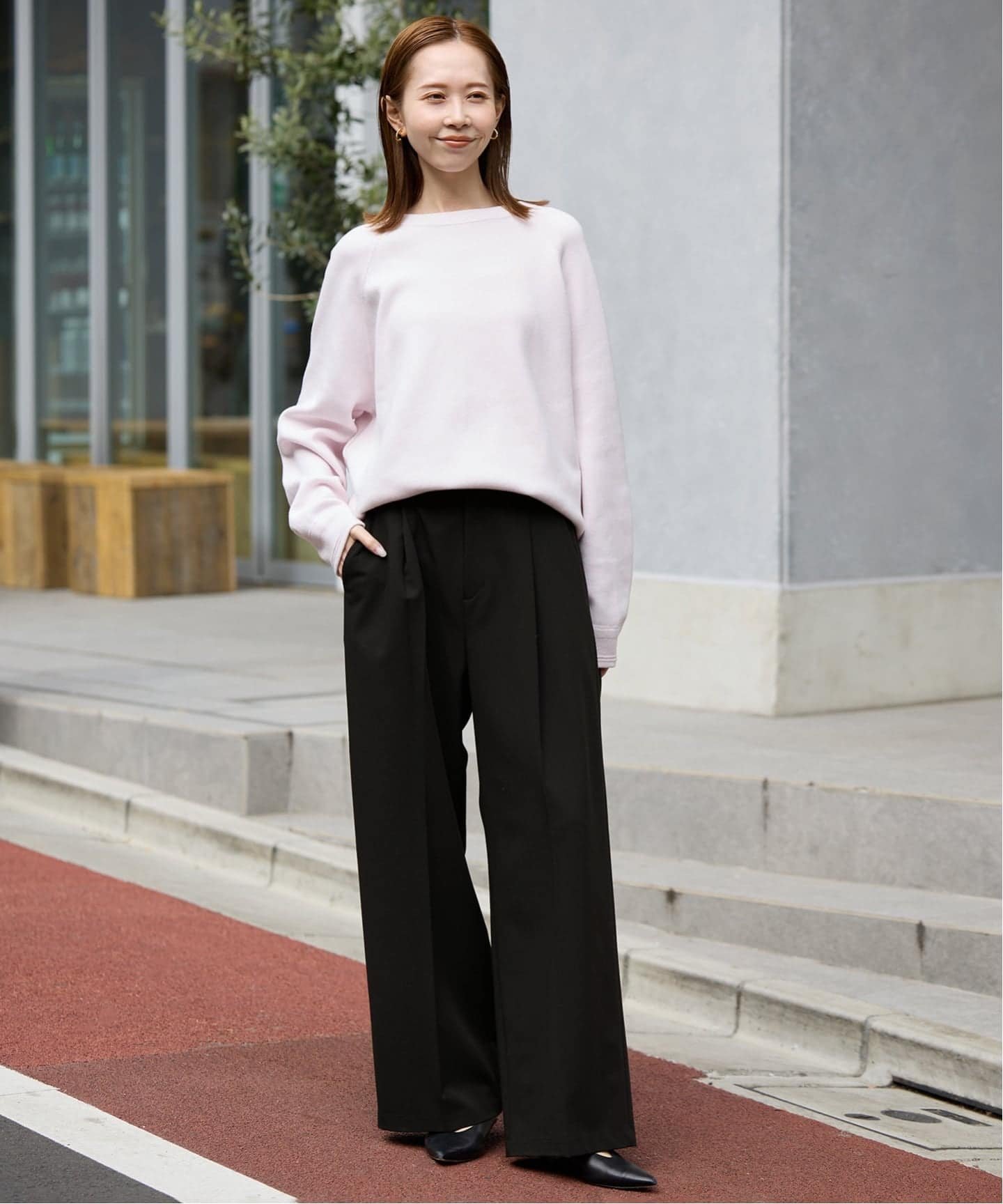 SLOBE IENA 《WEB限定/4サイズ展開/追加予約》TRワイドトラウザー スローブ イエナ パンツ スラックス・ドレスパンツ ブラック グレー