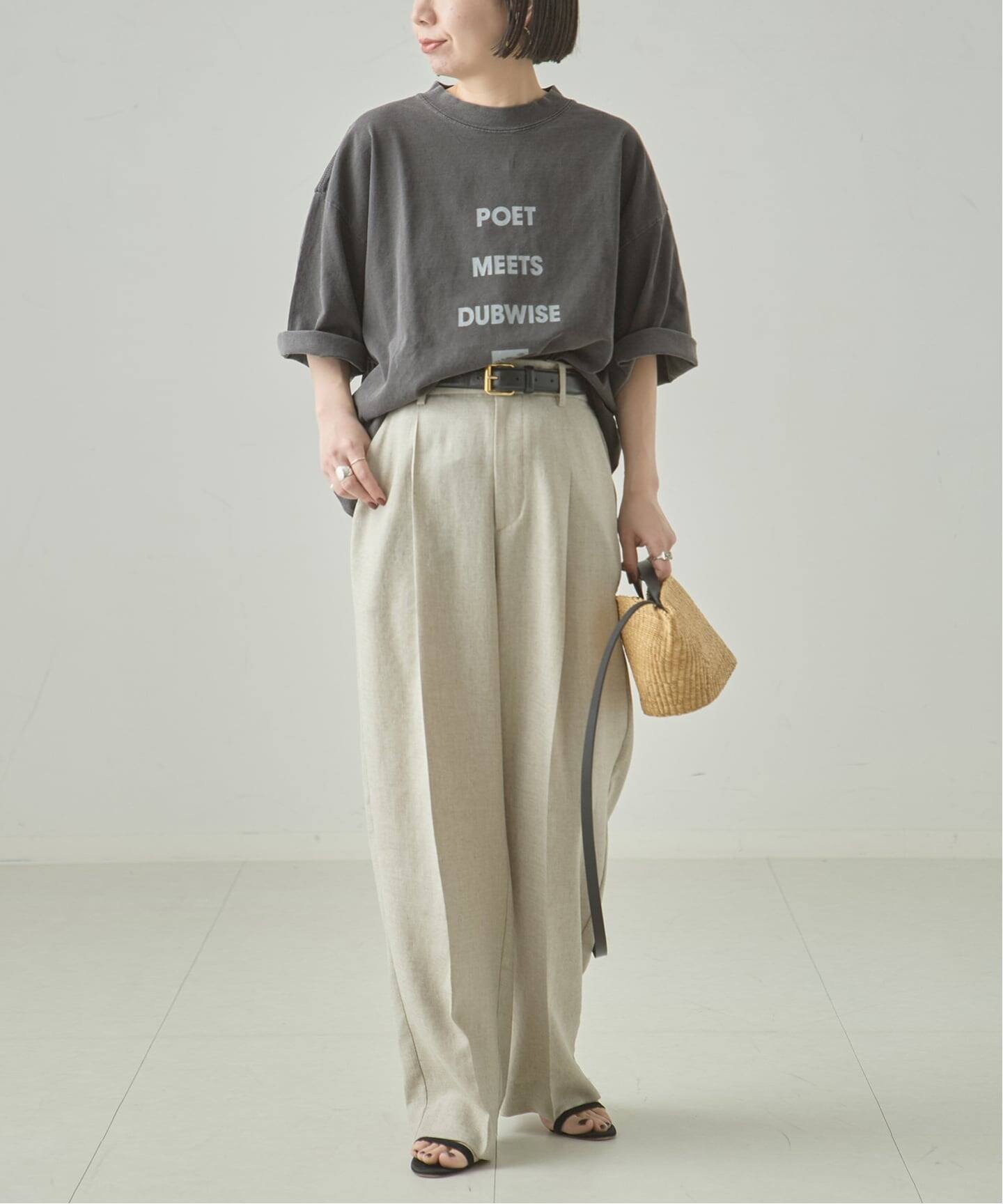 JOURNAL STANDARD L'ESSAGE 《追加》POET MEETS DUBWISE LOOSE FIT LOGO Tシャツ ジャーナルスタンダード レサージュ トップス カットソー・Tシャツ ホワイト ブラック