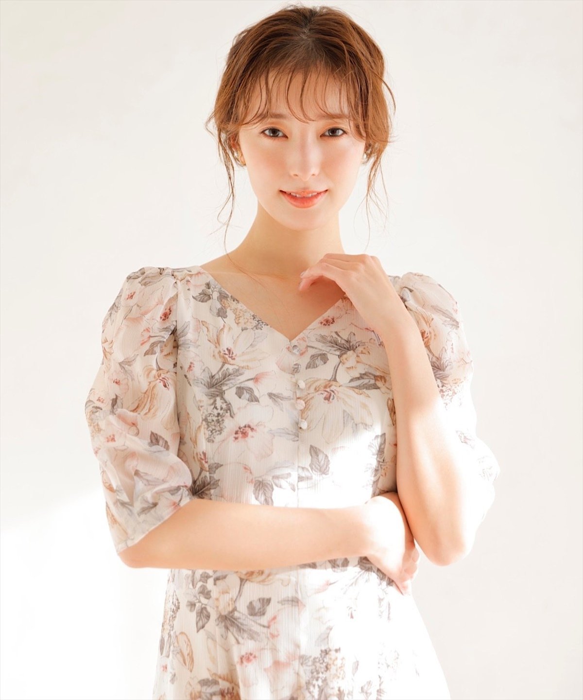 【SALE／40%OFF】Swingle シアー水彩フラワープリンセスラインワンピース スウィングル ワンピース・ドレス その他のワンピース・ドレス ホワイト レッド パープル【送料無料】のサムネイル