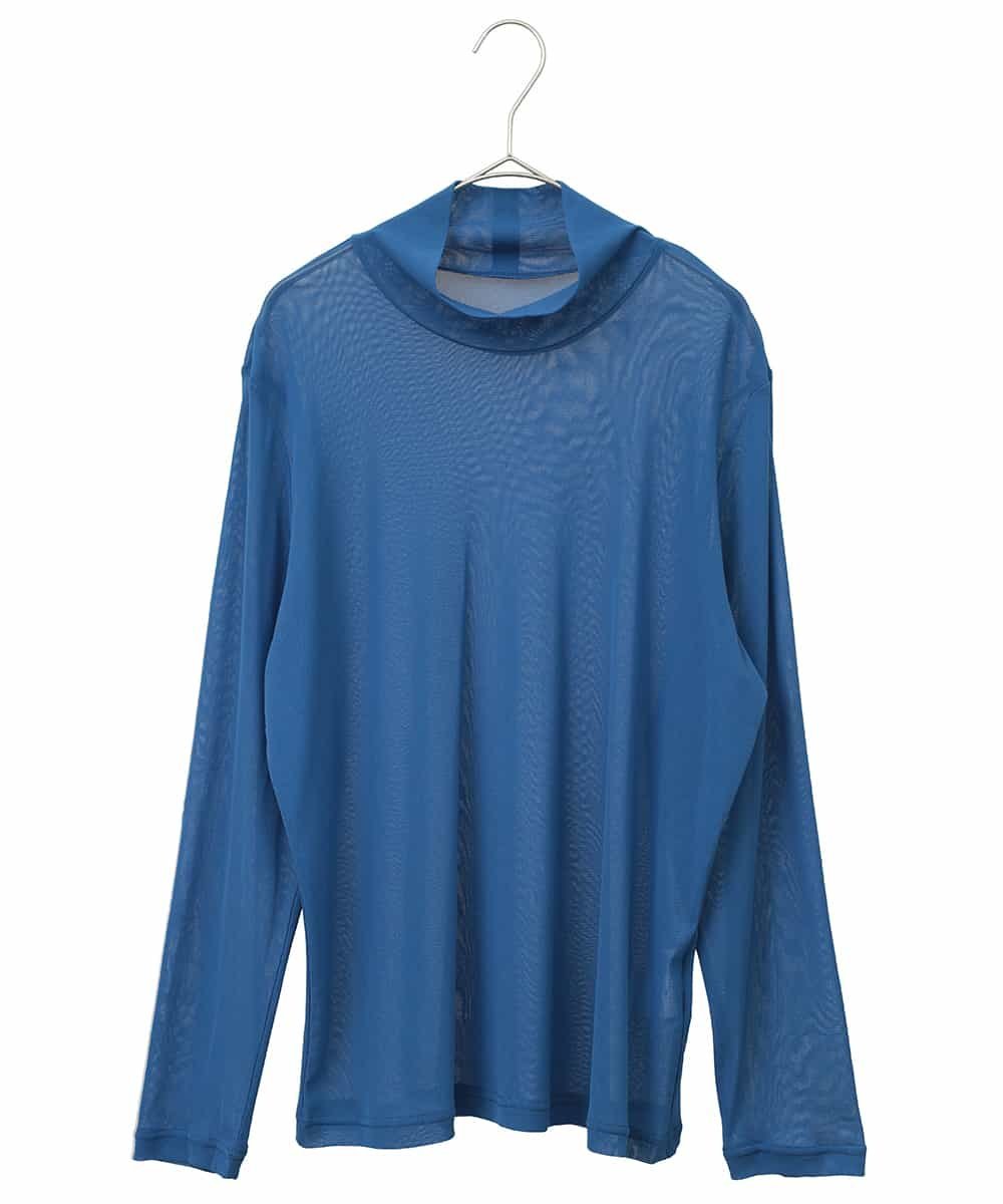 HIROKO BIS GRANDE 【大きいサイズ】シアーハイネックカットソー /洗濯機で洗える ヒロコ ビス グランデ トップス カットソー・Tシャツ ブラック グリーン ブルー グレー