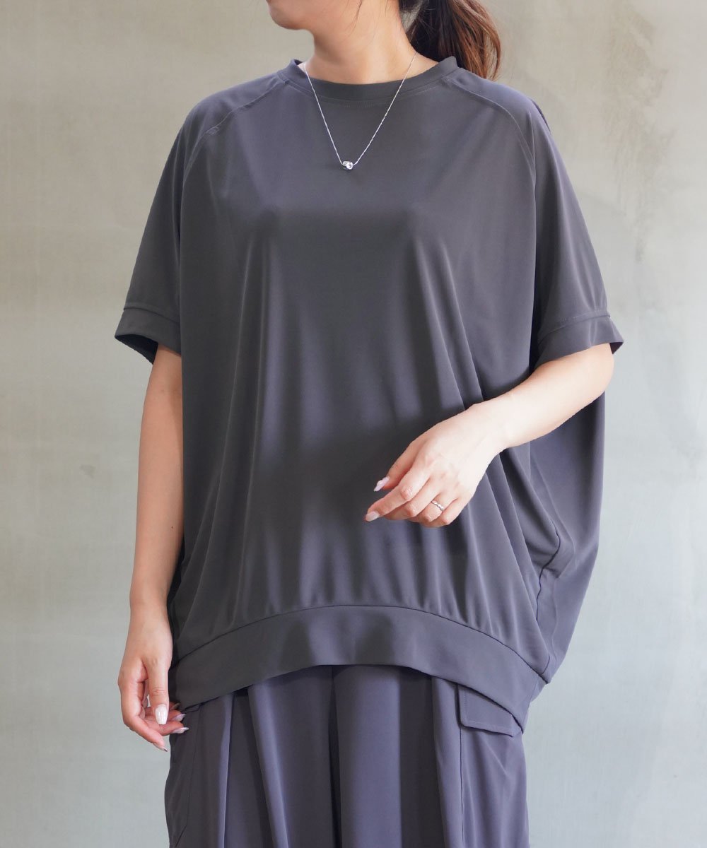 PUPULA ププラ ヤギポリスムース ドルマン ワイドプルオーバー ブルーコムブルー トップス カットソー・Tシャツ