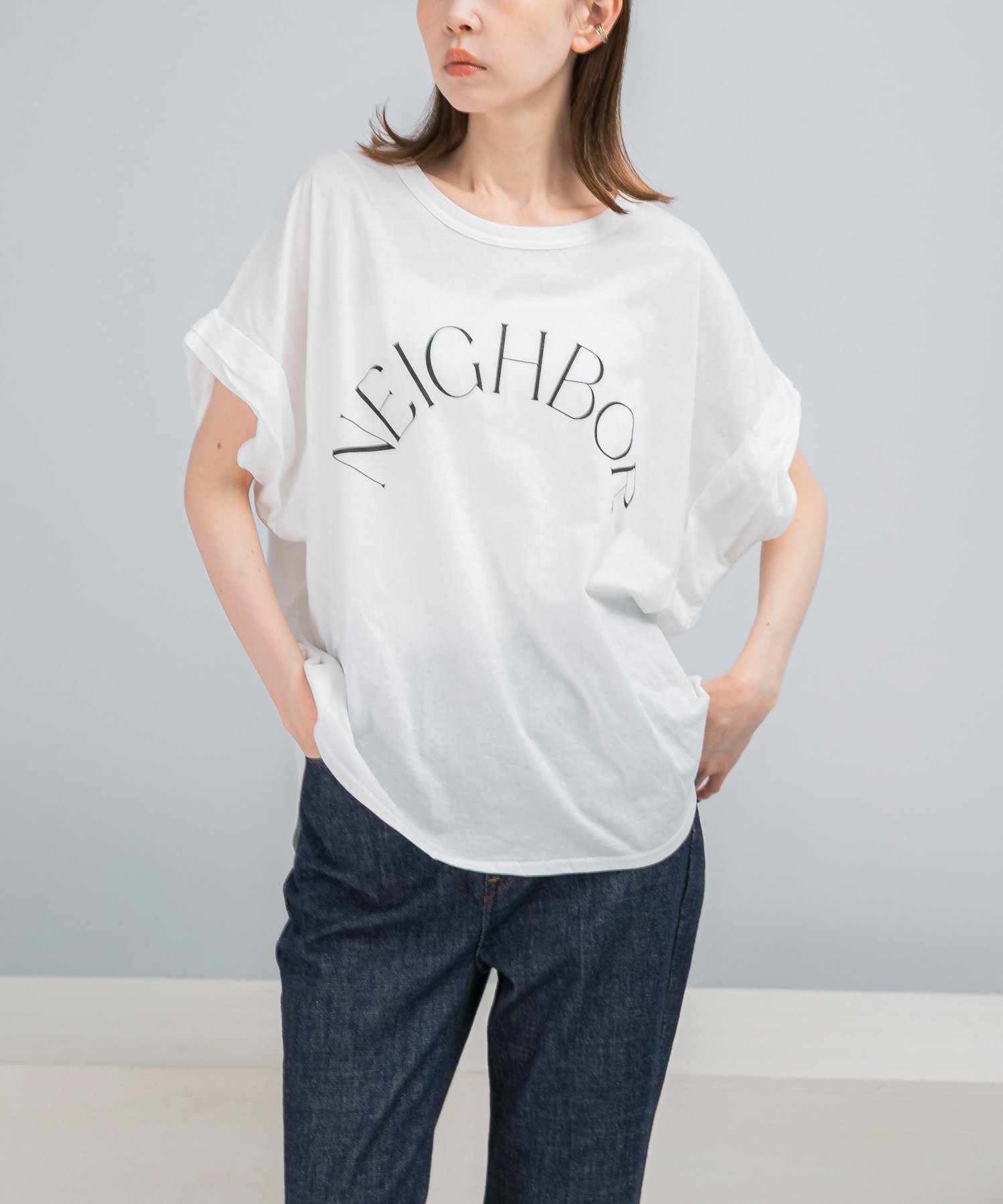 【SALE／30%OFF】URBAN RESEARCH ROSSO CHIGNON アーチロゴフレンチ アーバンリサーチロッソ トップス カットソー・Tシャツ ホワイト ネイビー ブラック【送料無料】