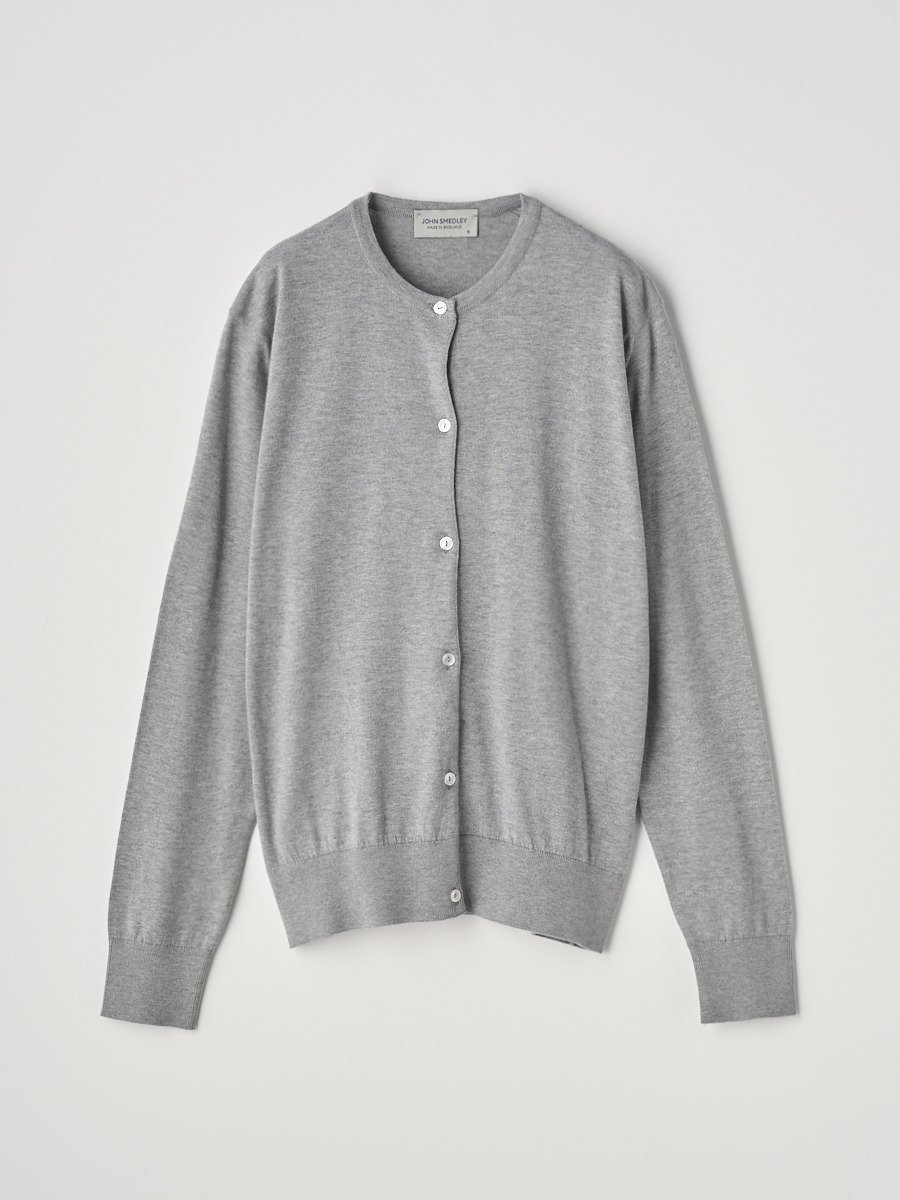 ジョンスメドレー トップス レディース JOHN SMEDLEY Round neck Long sleeved Cardigan ｜ ELINOR ｜ 30G MODERN FIT ジョンスメドレー トップス ニット シルバー【送料無料】