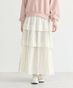 【SALE/70%OFF】earth music&ecology ティアードスカート アースミュージック&エコロジー スカート その他のスカート ホワイト ブラ...
