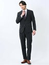 TAKA-Q ストレッチウォッシャブル レギュラーフィット 2ボタン2ピーススーツ シャドーストライプ黒 【25SS】 メンズ セットアップ ジャケット ビジネ...