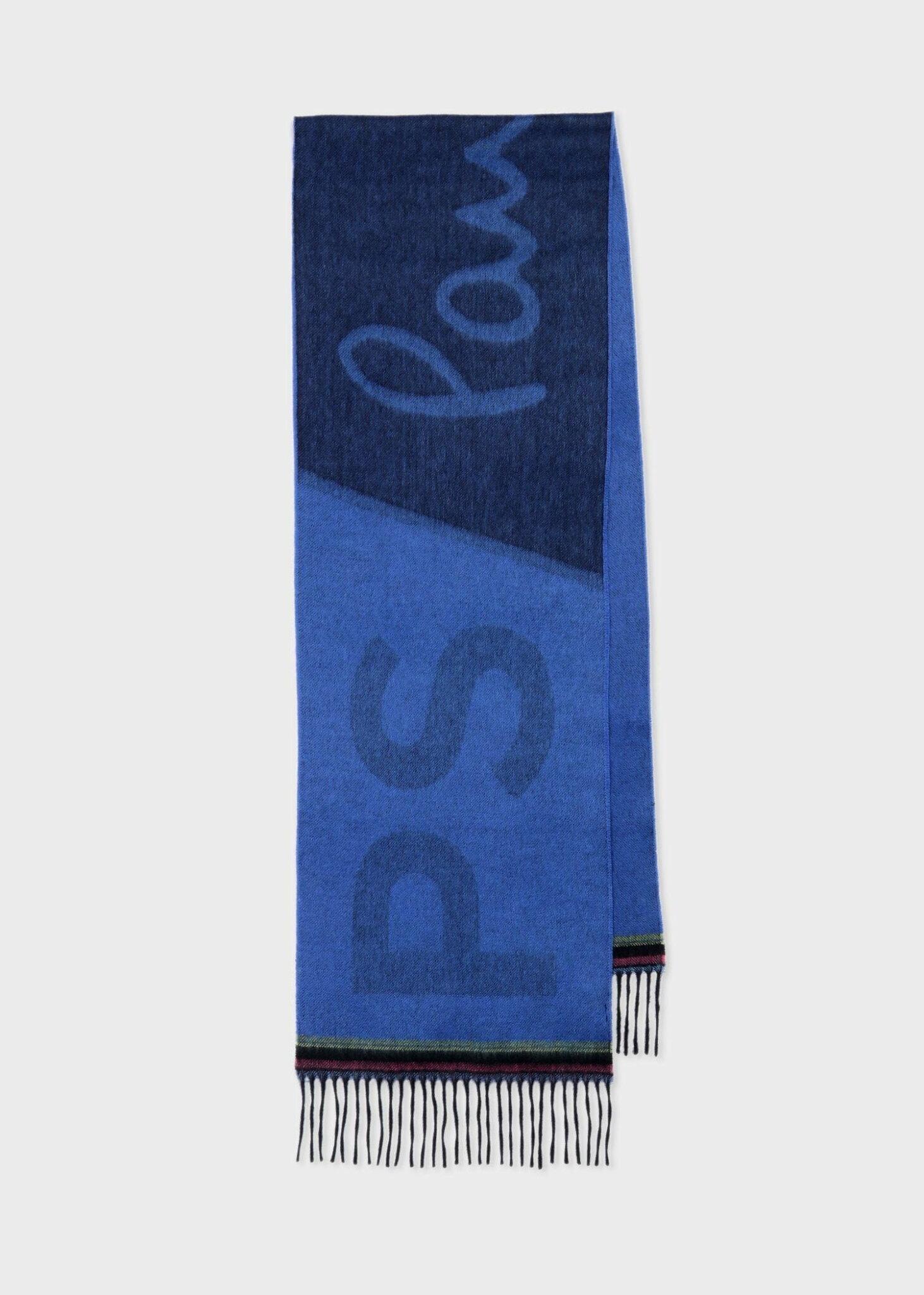 PS Paul Smith PS Paul Smith ビッグロゴ マフラー ポール・スミス ファッション雑貨 マフラー・ストール・ネックウォーマー ブラック ブルー【送料無料】