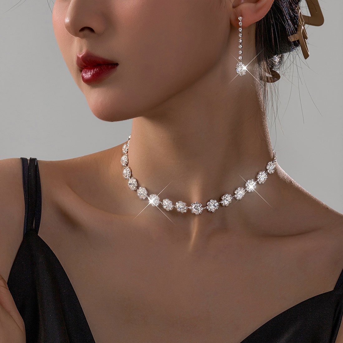 【SALE／23%OFF】Forcement 【2点セット】フラワーモチーフネックレス&ピアス メゾンドラティール アクセサリー・腕時計 ネックレス シルバー