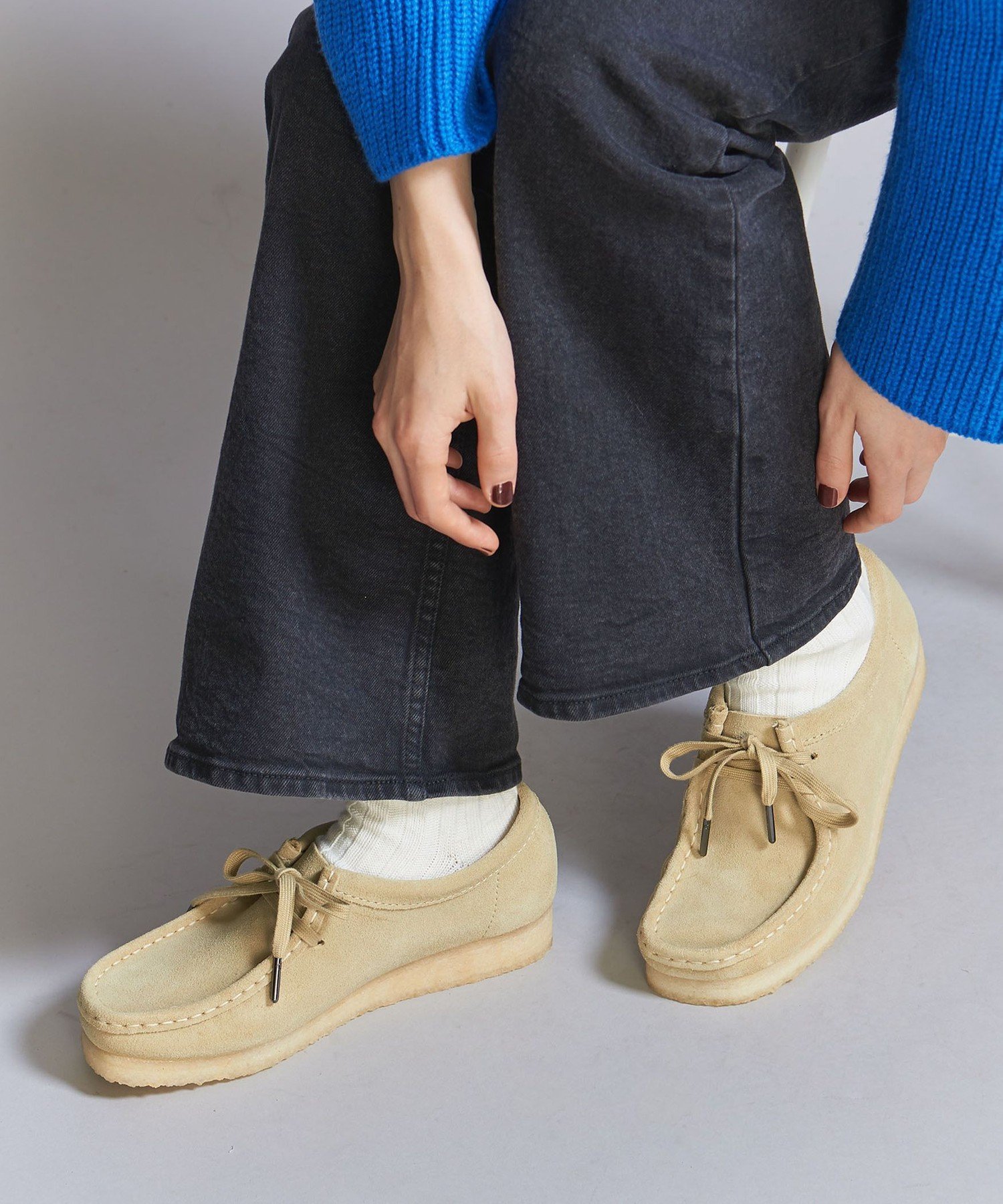 BEAUTY&YOUTH UNITED ARROWS ＜Clarks＞WALLABEE ワラビー スエード シューズ ビューティー＆ユース　ユナイテッドアローズ シューズ・靴 モカシン・デッキシューズ ベージュ ブラック【送料無料】