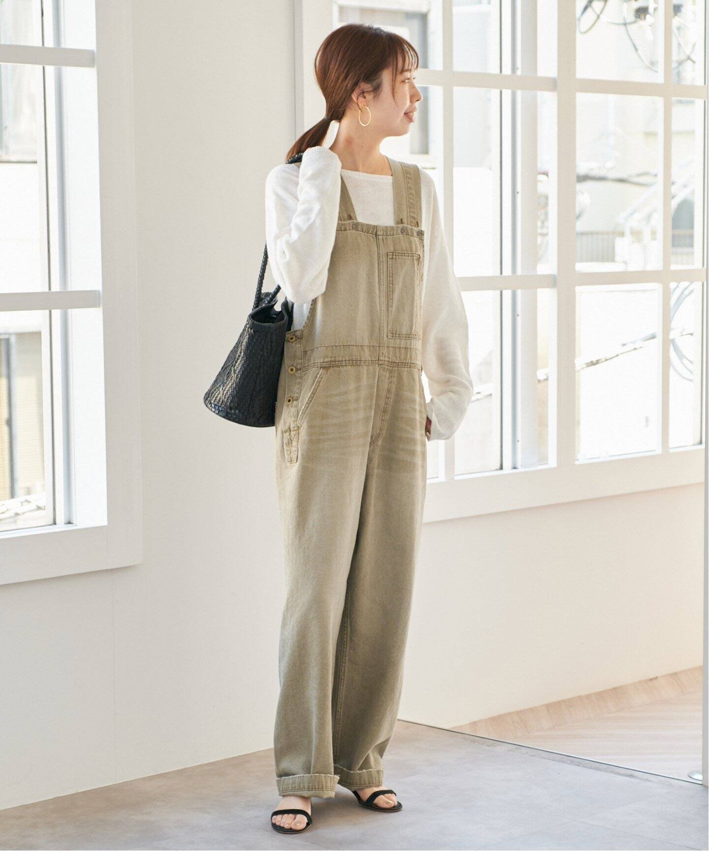 Spick & Span 5 1/2 DUCK OVERALLS スピックアンドスパン オールインワン・オーバーオール オーバーオール・サロペット ベージュ ネイビー【送料無料】