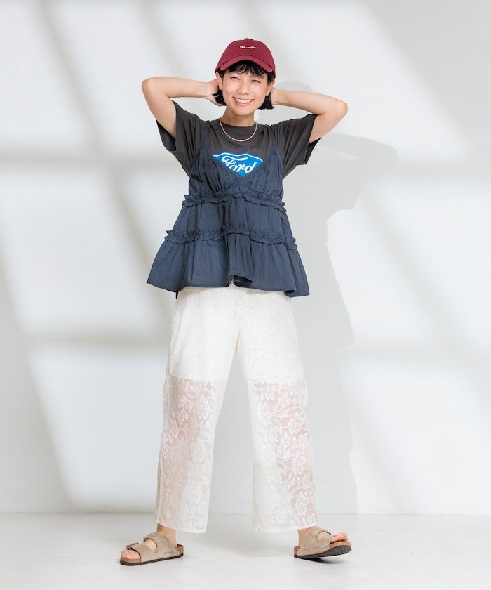 【SALE／30%OFF】FREAK'S STORE フラワーレースパンツ 25SS フリークスストア パンツ その他のパンツ ホワイト ブラック【送料無料】