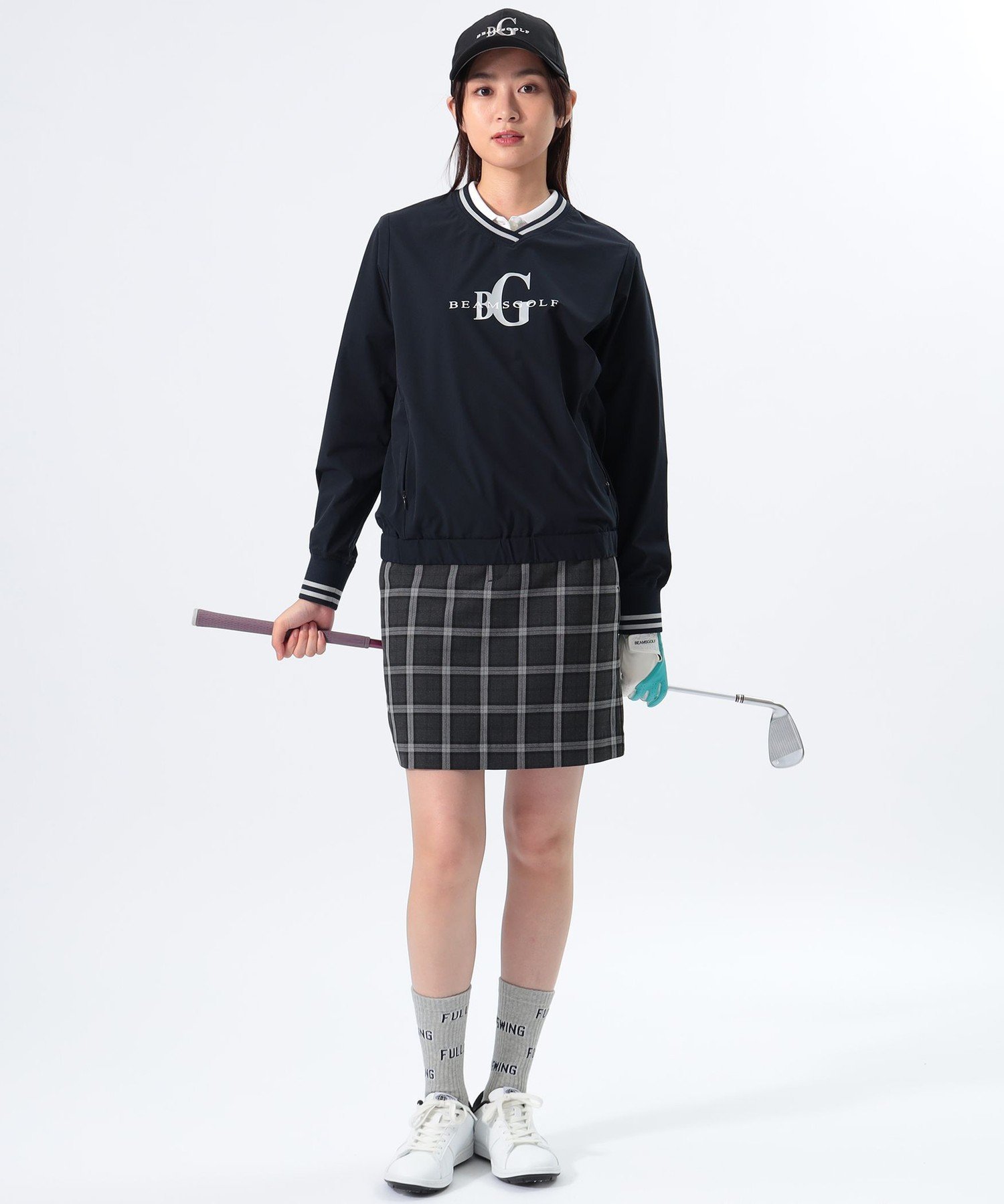【SALE／60%OFF】BEAMS GOLF ORANGE LABEL ORANGE LABEL / ウールライク チェックスカート ビームス アウトレット スカート その他のスカート グリーン オレンジ【送料無料】