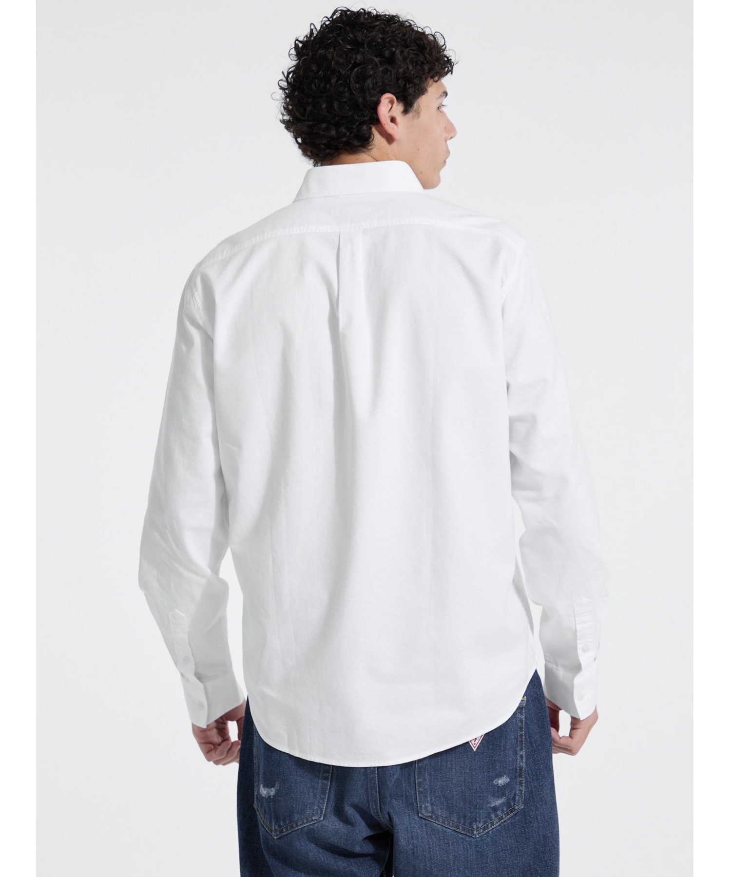 GUESS JEANS 長袖シャツ (M)Pocket Shirt ゲス トップス シャツ・ブラウス ブルー ホワイト