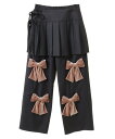 【SALE/40%OFF】Candy Stripper PRECIOUS RIBBON PLEATS WRAP SKIRT LAYERED PANTS キャンディストリッパー パンツ その他のパンツ ブラック ピンク【送料無料】