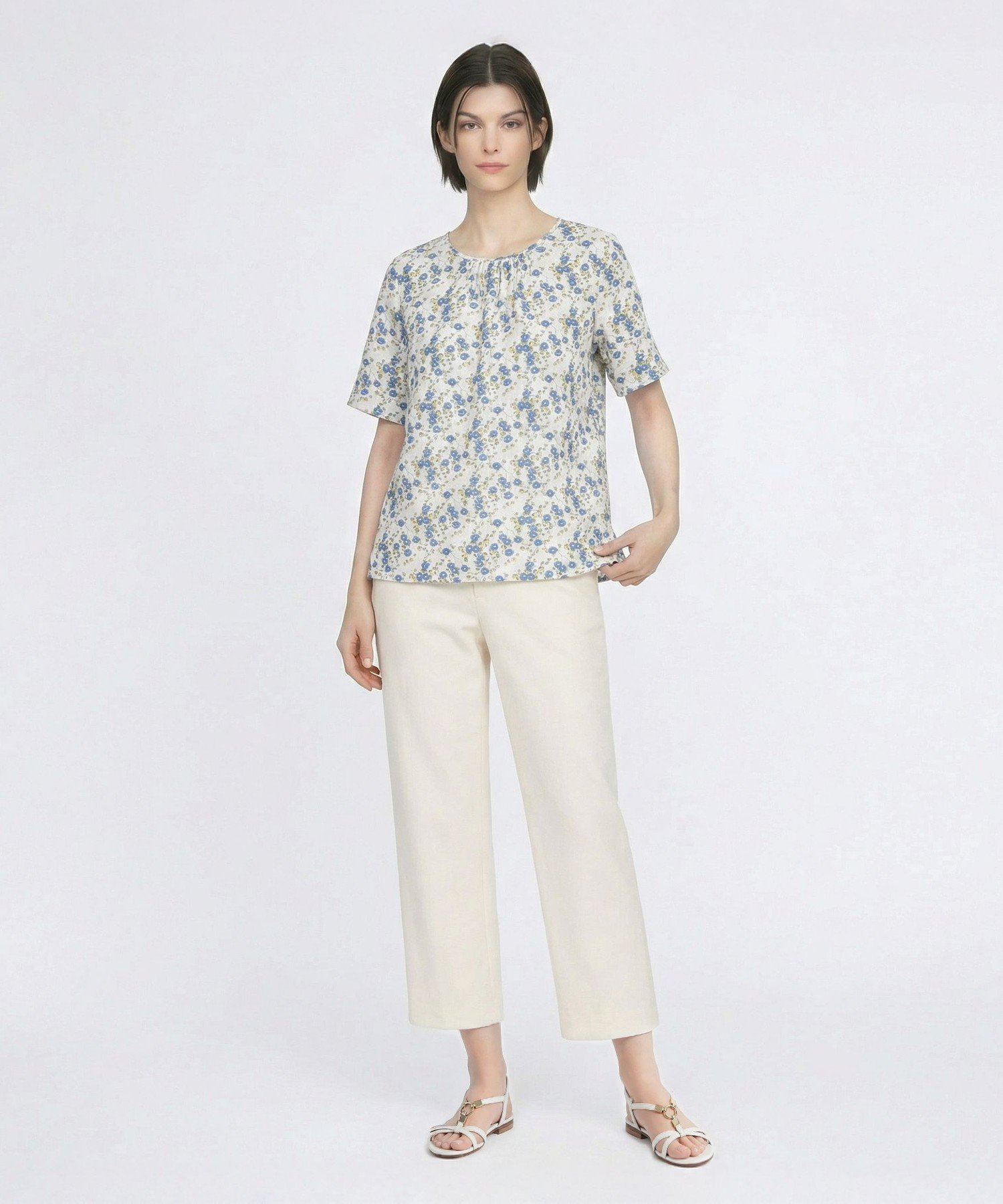 SCAPA Liberty Print ギルドジャージシャーリングカットソー スキャパ トップス カットソー・Tシャツ ピンク ブルー