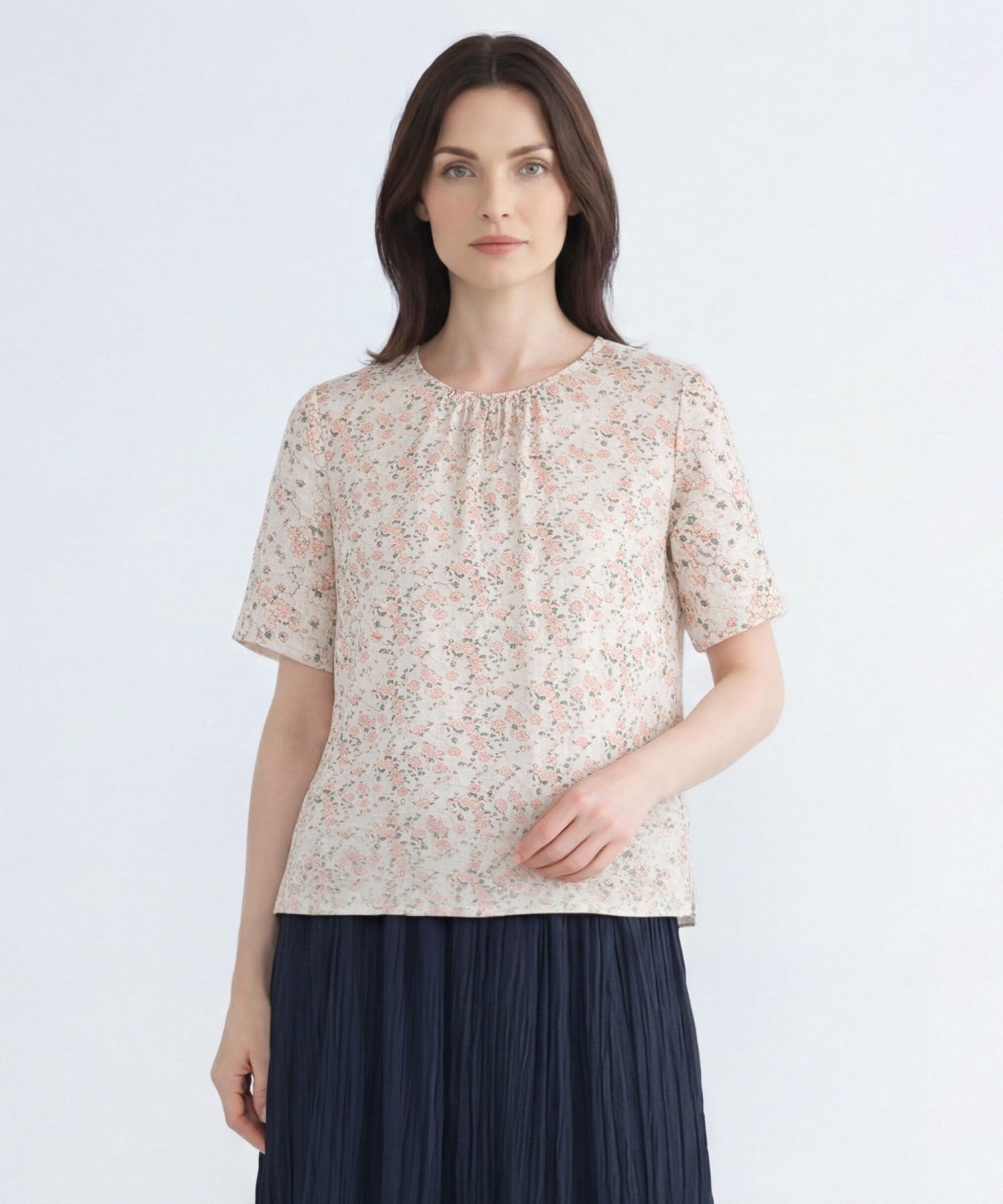 SCAPA Liberty Print ギルドジャージシャーリングカットソー スキャパ トップス カットソー・Tシャツ ピンク ブルー