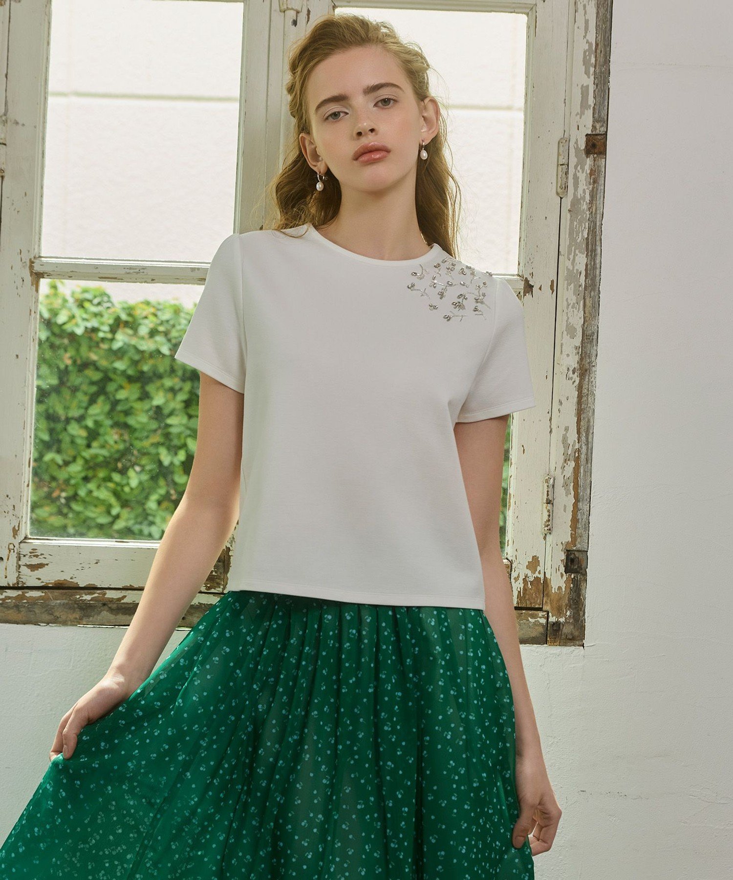 TOCCA TWINKLE BIJOU Tシャツ トッカ トップス カットソー・Tシャツ ブラック ホワイト