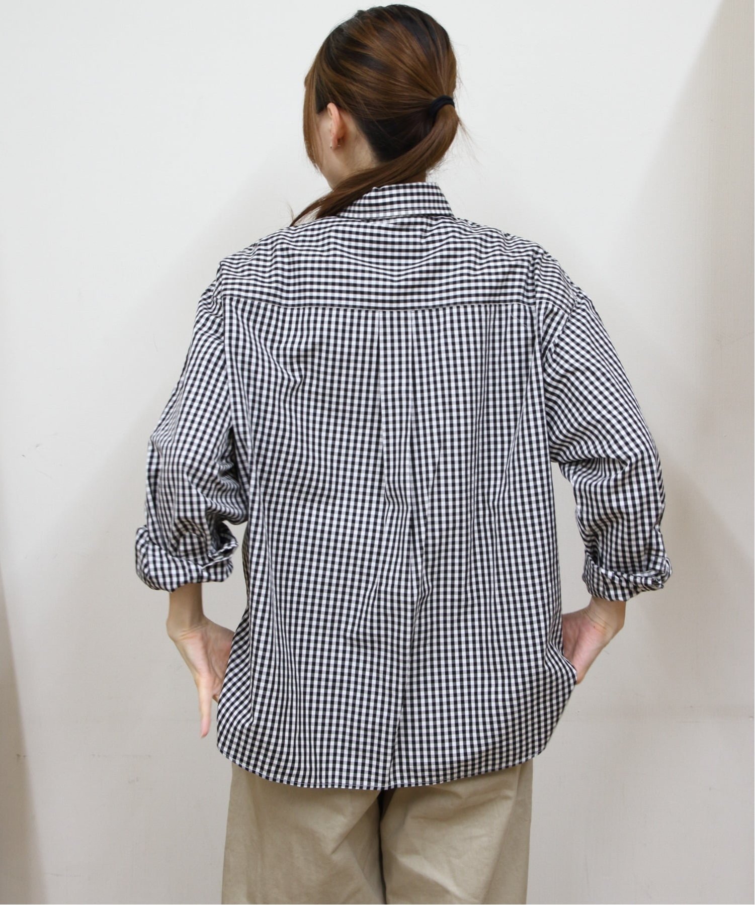 GYMPHLEX ジムフレックス SHORT OX B.D. SHIRT GINGHAM B0198 MGG ステップス トップス シャツ・ブラウス ブラック