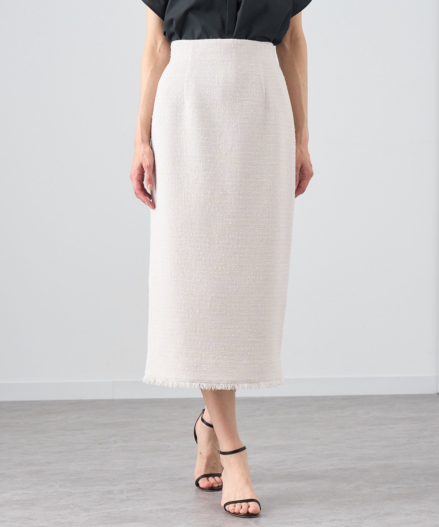 【SALE/40%OFF】ANAYI 【セットアップ対応商品】カールヤーンツイードタイト スカート アナイ スカート ロング・マキシスカート イエロー ベージュ...