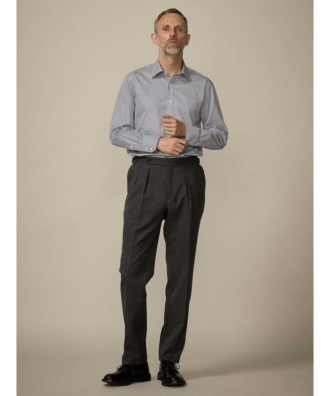 【SALE／30%OFF】Aquascutum MEN 【UK Traditional】Herringbone Trousers アクアスキュータム パンツ スラックス・ドレスパンツ ブラウン グレー【送料無料】