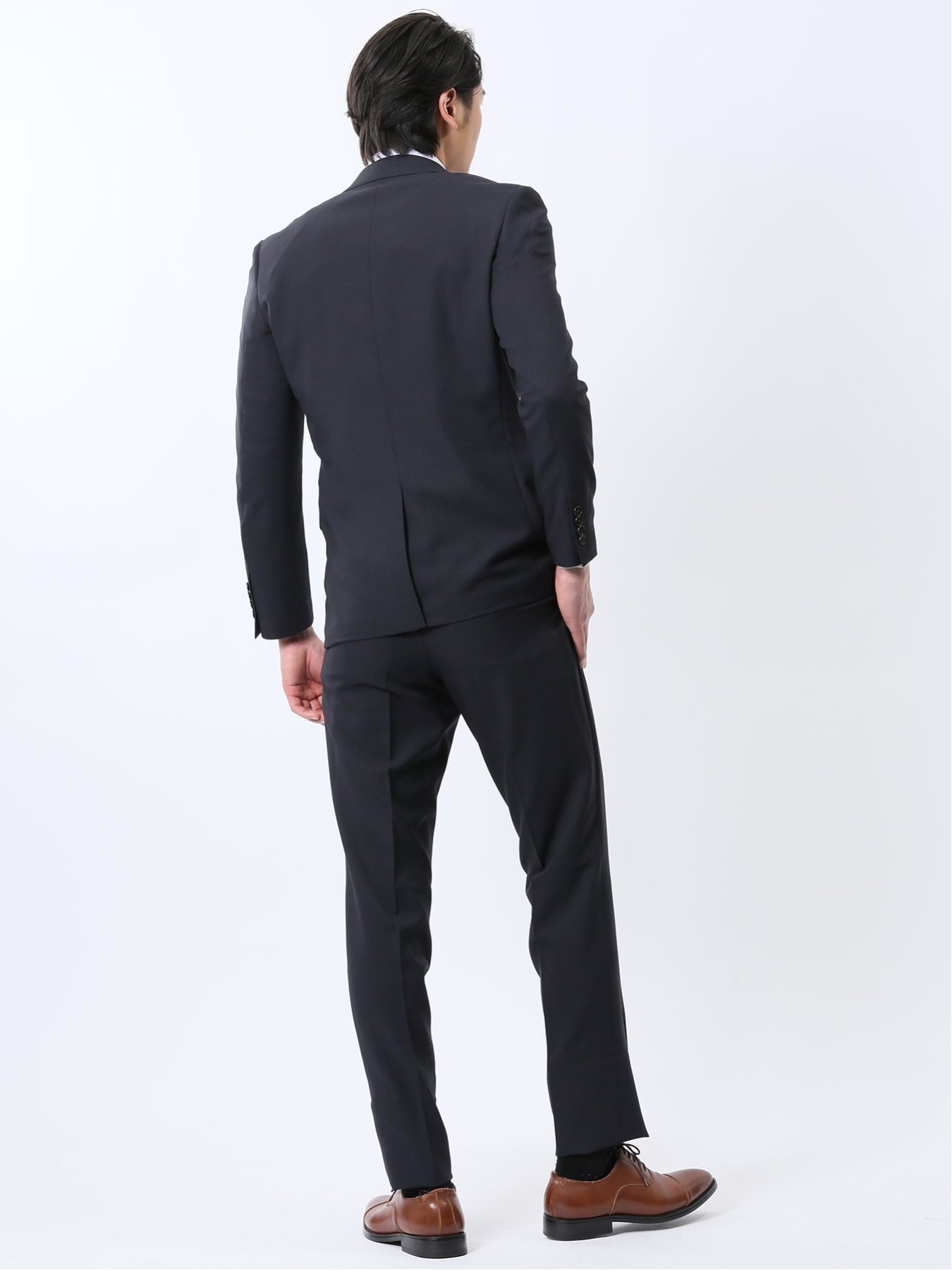 TAKA-Q ストレッチウォッシャブル スリムフィット 2ボタン2ピーススーツ カルゼ紺 【25SS】 メンズ セットアップ ジャケット ビジネス カジュアル 通勤 仕事 タカキュー スーツ・フォーマル セットアップスーツ ネイビー【送料無料】