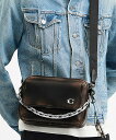 COACH チャーター フラップ クロスボディ バッグ 24・ラブド レザー コーチ バッグ ショルダーバッグ ブラック【送料無料】
