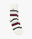 LACOSTE ウールブレンドボーダークルーソックス ラコステ 靴下・レッグウェア 靴下 ブラック ホワイト