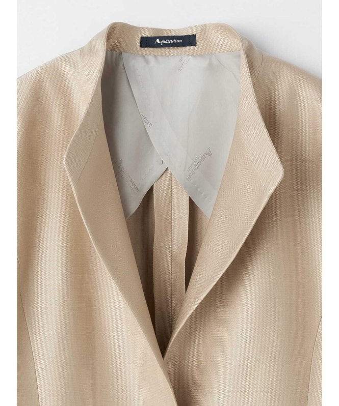 WOMEN 【セットアップ対応】WOOL SILK スタンドカラージャケット アクアスキュータム ジャケット・アウター テーラードジャケット・ブレザー ベージュ