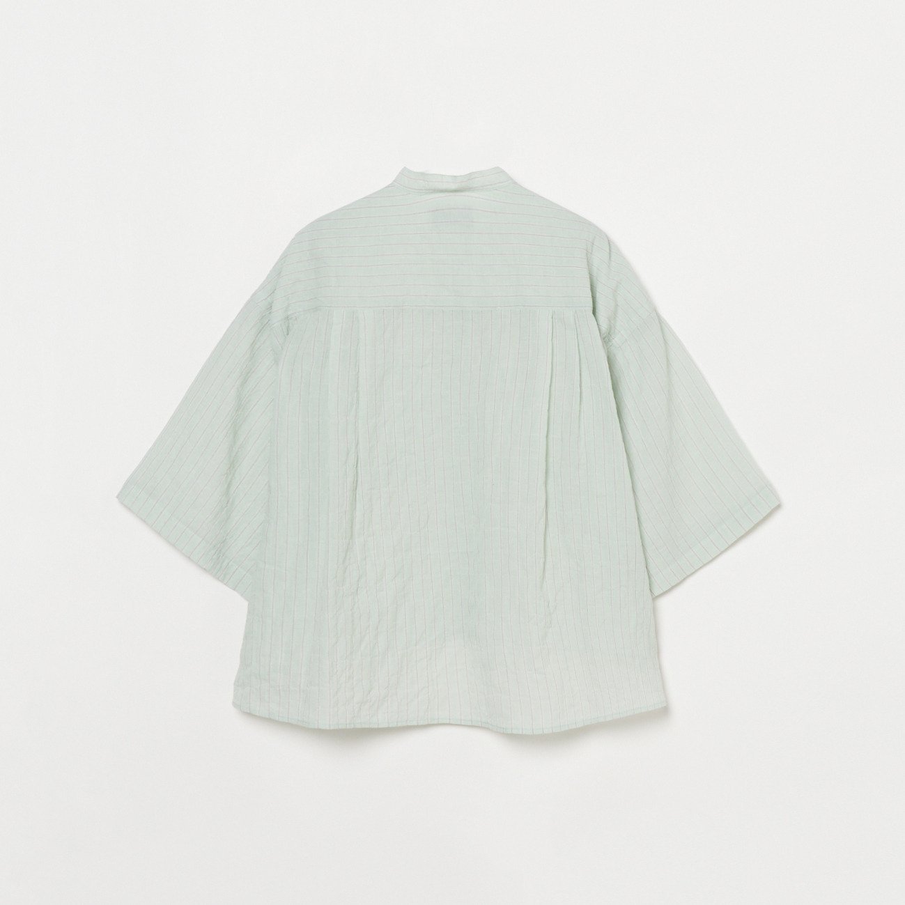 HELIOPOLE STRIPE BAND COLLER SHIRT エリオポール トップス シャツ・ブラウス グリーン ホワイト