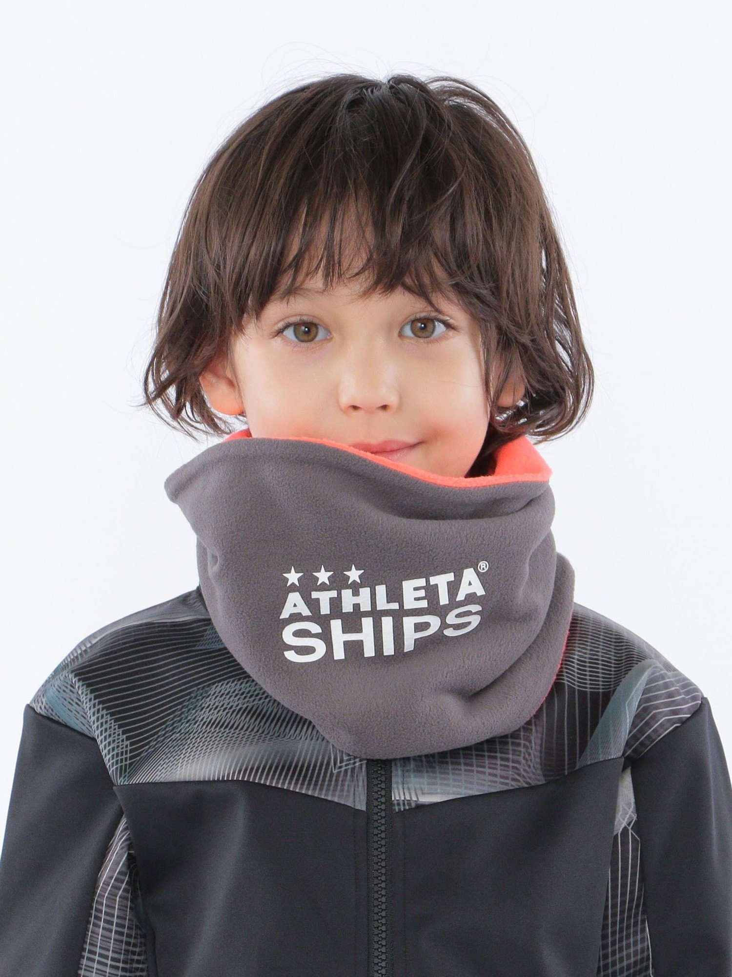 SHIPS KIDS 【SHIPS KIDS別注】ATHLETA:リバーシブル ネック ウォーマー シップス ファッショングッズ マフラー/スヌード ネイビー グレー ブラック