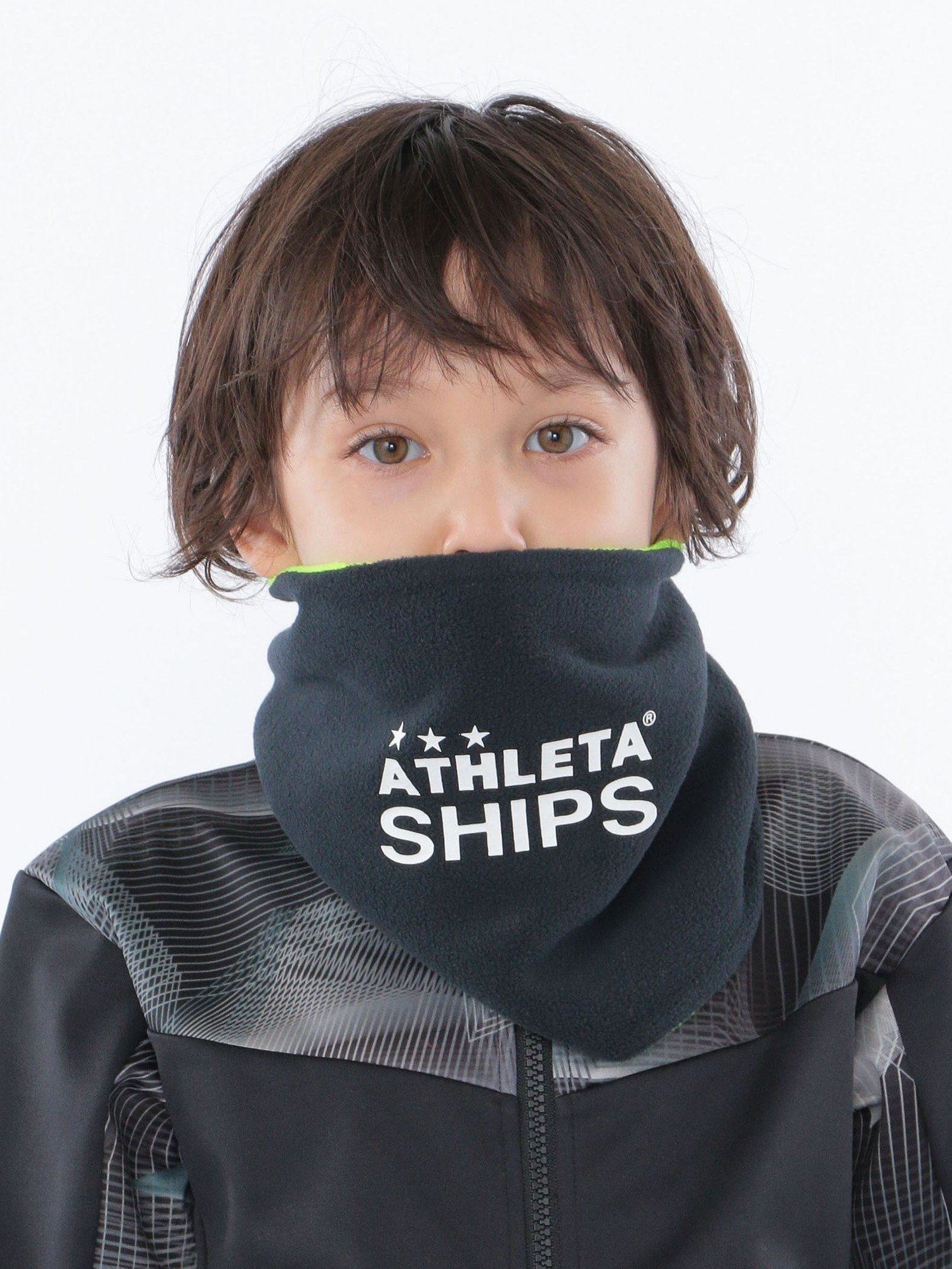 SHIPS KIDS 【SHIPS KIDS別注】ATHLETA:リバーシブル ネック ウォーマー シップス ファッショングッズ マフラー/スヌード ネイビー グレー ブラック