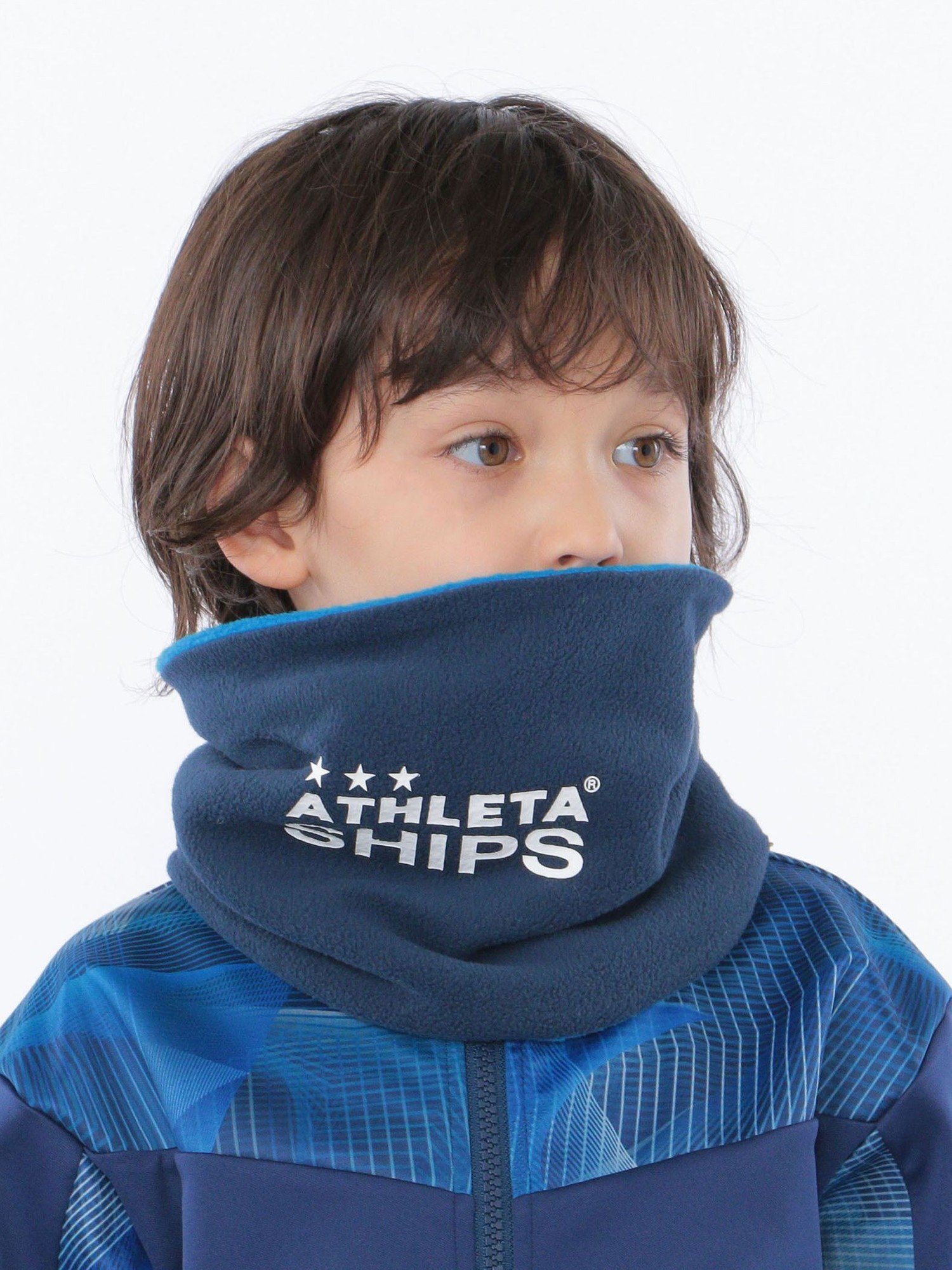 SHIPS KIDS 【SHIPS KIDS別注】ATHLETA:リバーシブル ネック ウォーマー シップス ファッショングッズ マフラー/スヌード ネイビー グレー ブラック