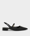 CHARLES & KEITH スリングバック メリージェーンフラット チャールズアンドキース シューズ・靴 バレエシューズ ブラック【送料無料】