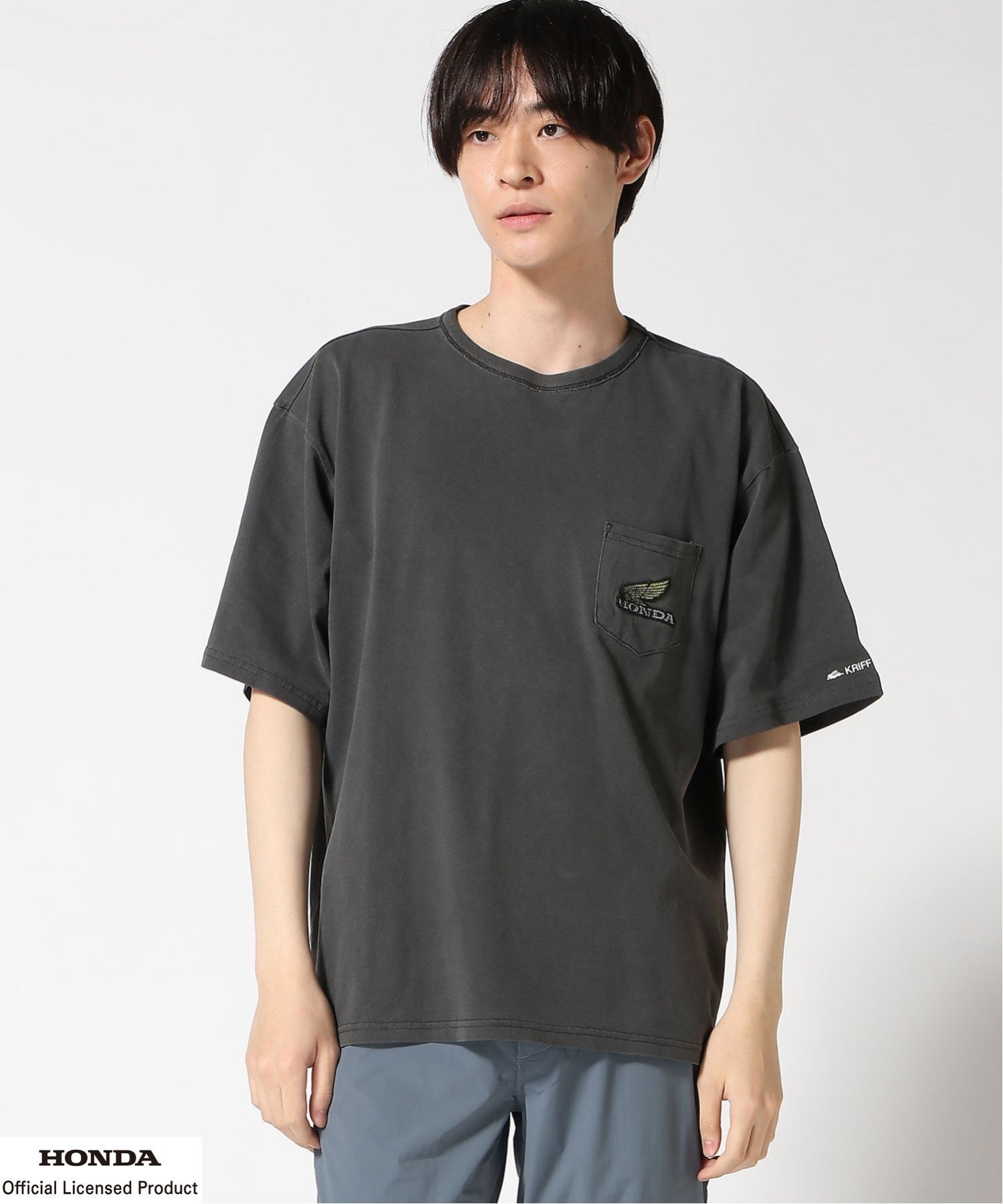 KRIFF MAYER (M)HONDAコラボT(CB750) クリフメイヤー トップス カットソー・Tシャツ グリーン グレー ベージュ イエロー ブルー