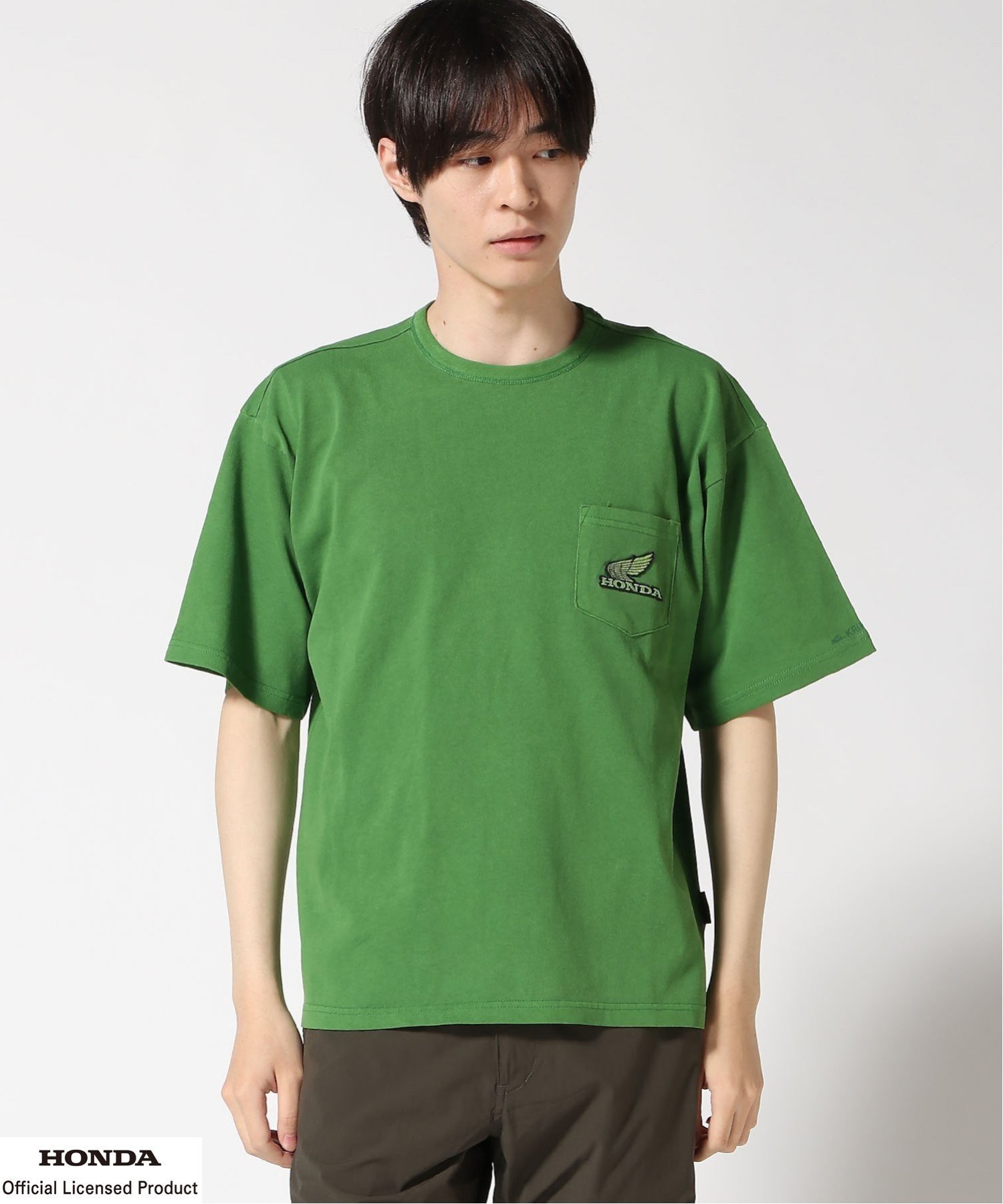 KRIFF MAYER (M)HONDAコラボT(CB750) クリフメイヤー トップス カットソー・Tシャツ グリーン グレー ベージュ イエロー ブルー