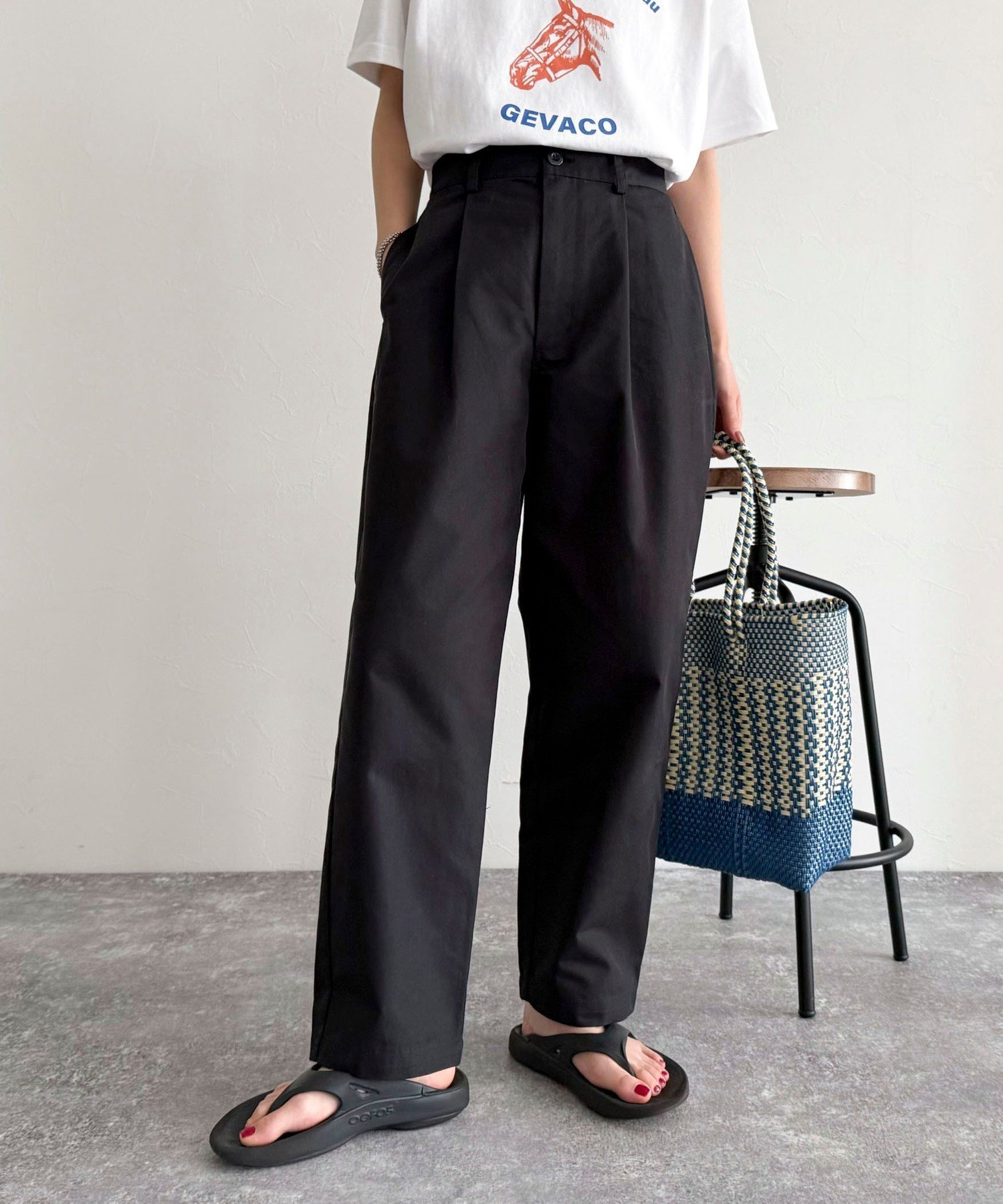 【SALE／40%OFF】fredy emue 【GEVACO/ゲバコ】テーパードパンツ フレディ アンド グロスター パンツ チノパンツ ベージュ ブラック【送料無料】のサムネイル