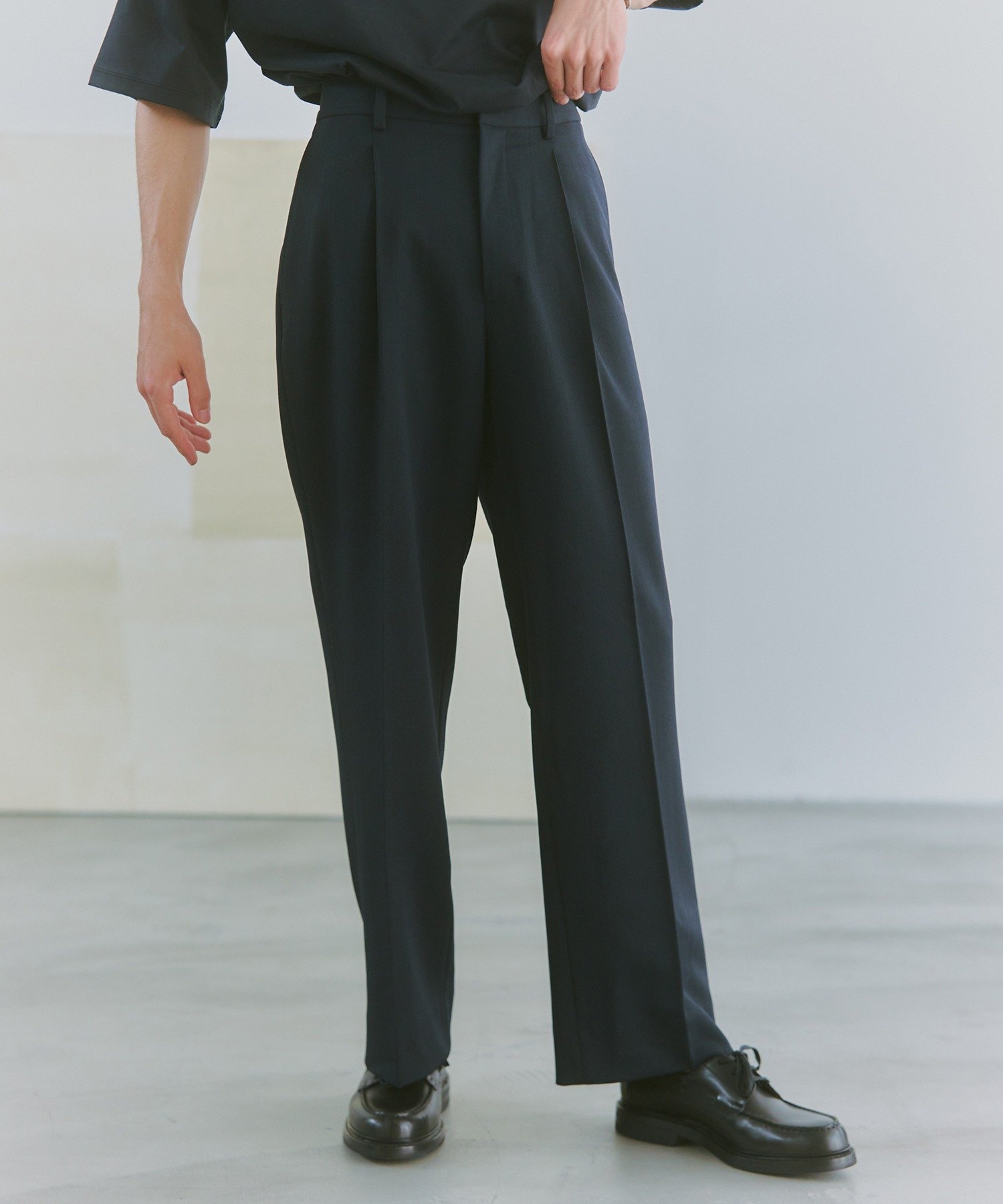 NewAnce NewAnce/Hopsack Pants ホップサックスラックスパンツ セットアップセブン パンツ その他のパンツ ブラック ネイビー ベージュ