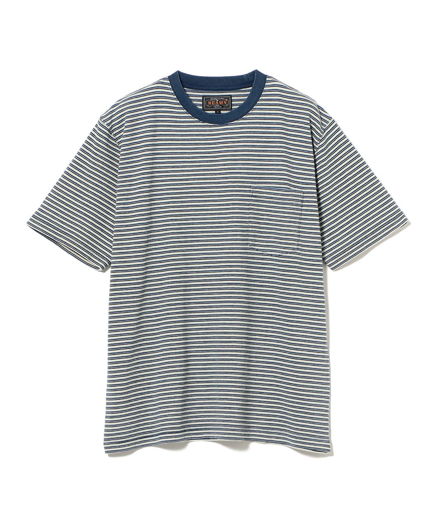 BEAMS PLUS Pocket Tee Indigo Stripe ビームス メン トップス カットソー・Tシャツ ホワイト レッド【送料無料】
