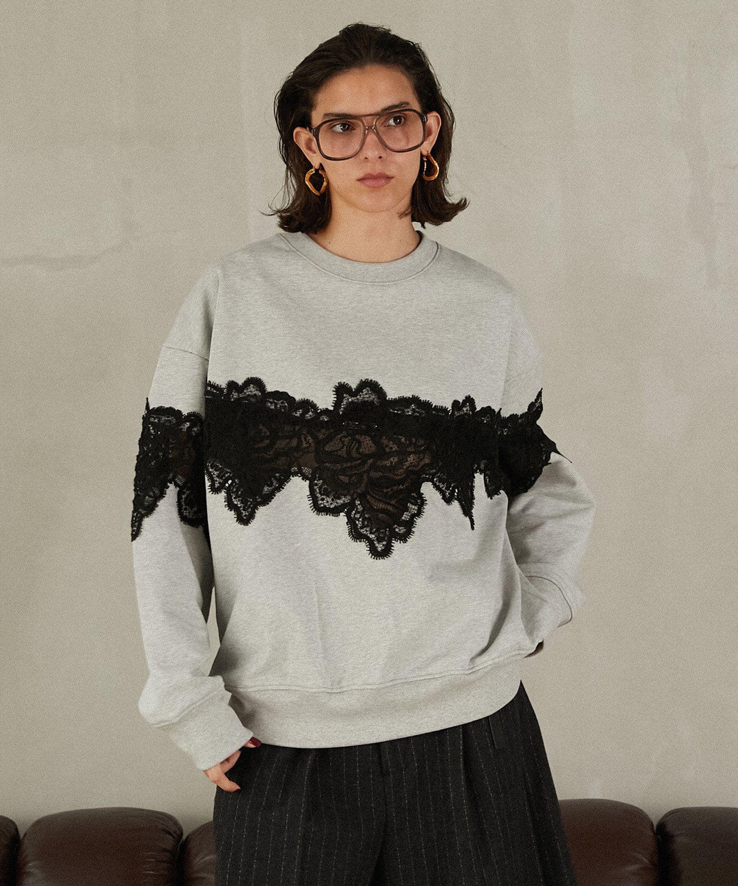 PRANK PROJECT レーススウェット プランク プロジェクト トップス スウェット・トレーナー グレー ブラック【送料無料】のサムネイル